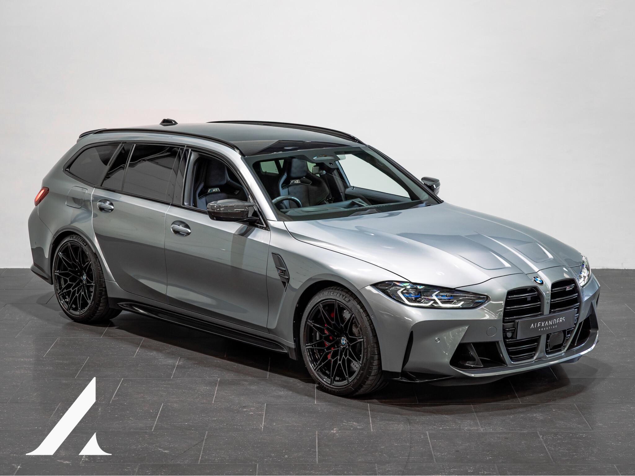 An exterior shot of the front right on a 2024 BMW M3