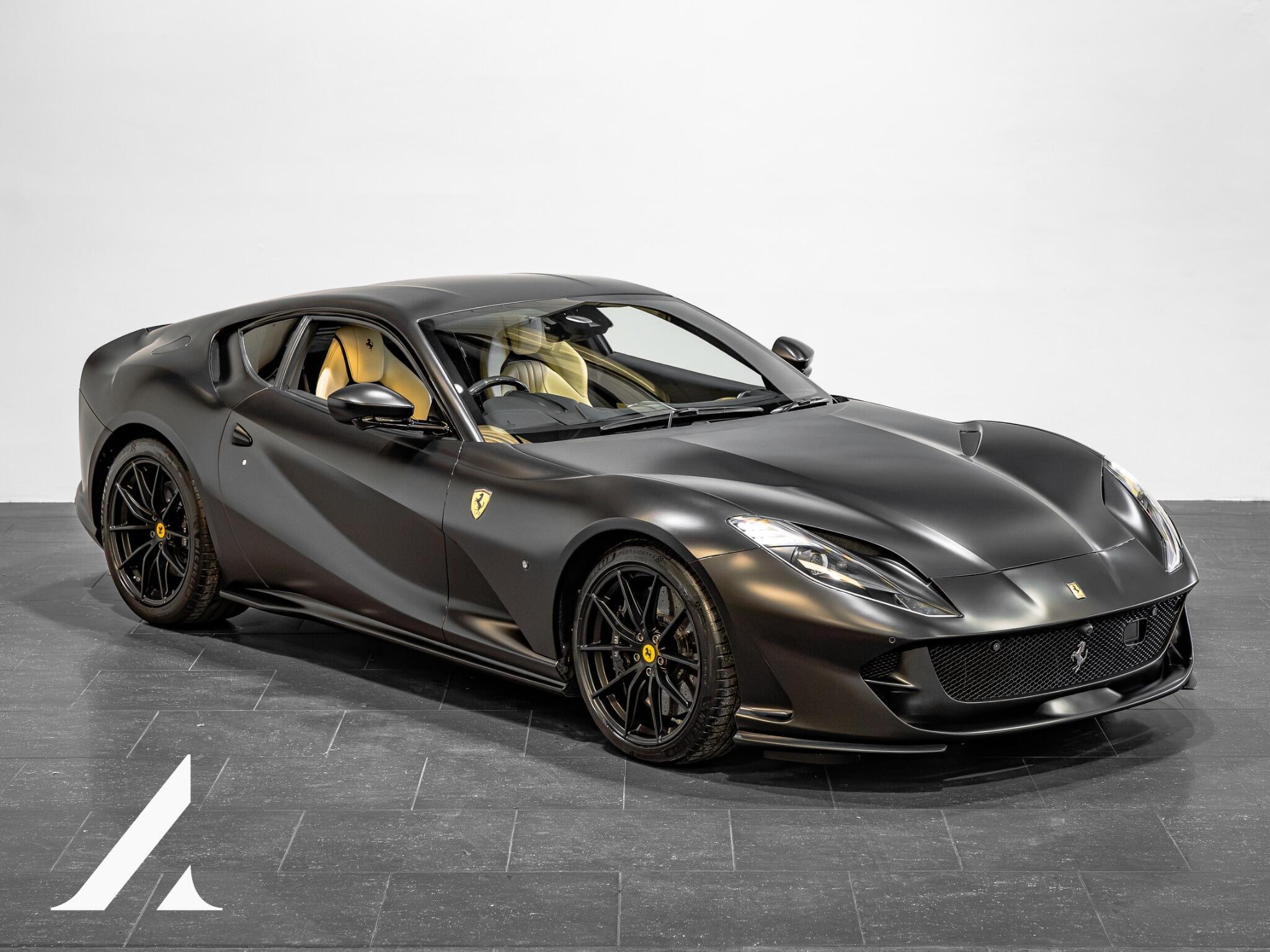An exterior shot of the front right on a 2019 Ferrari 812 Superfast