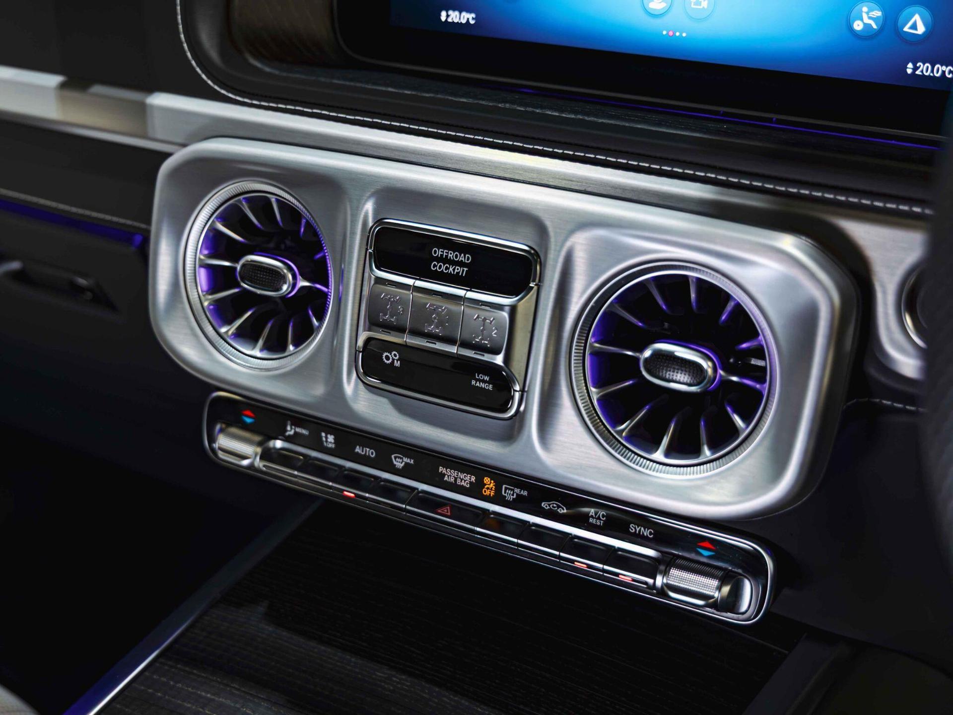 An interior shot of the misc controls on a 2025 Mercedes-Benz G-Class