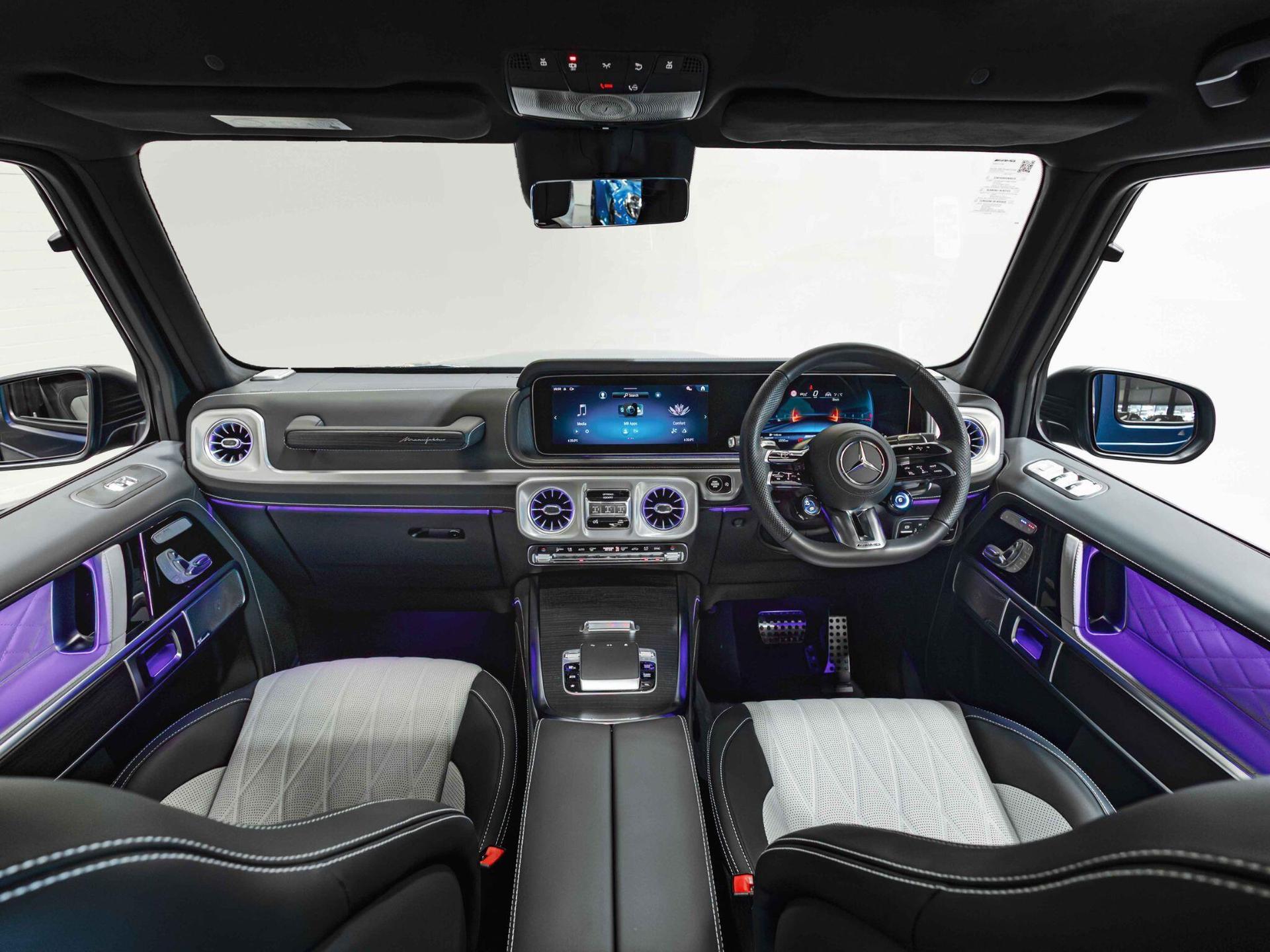 An interior shot of the interior front on a 2025 Mercedes-Benz G-Class