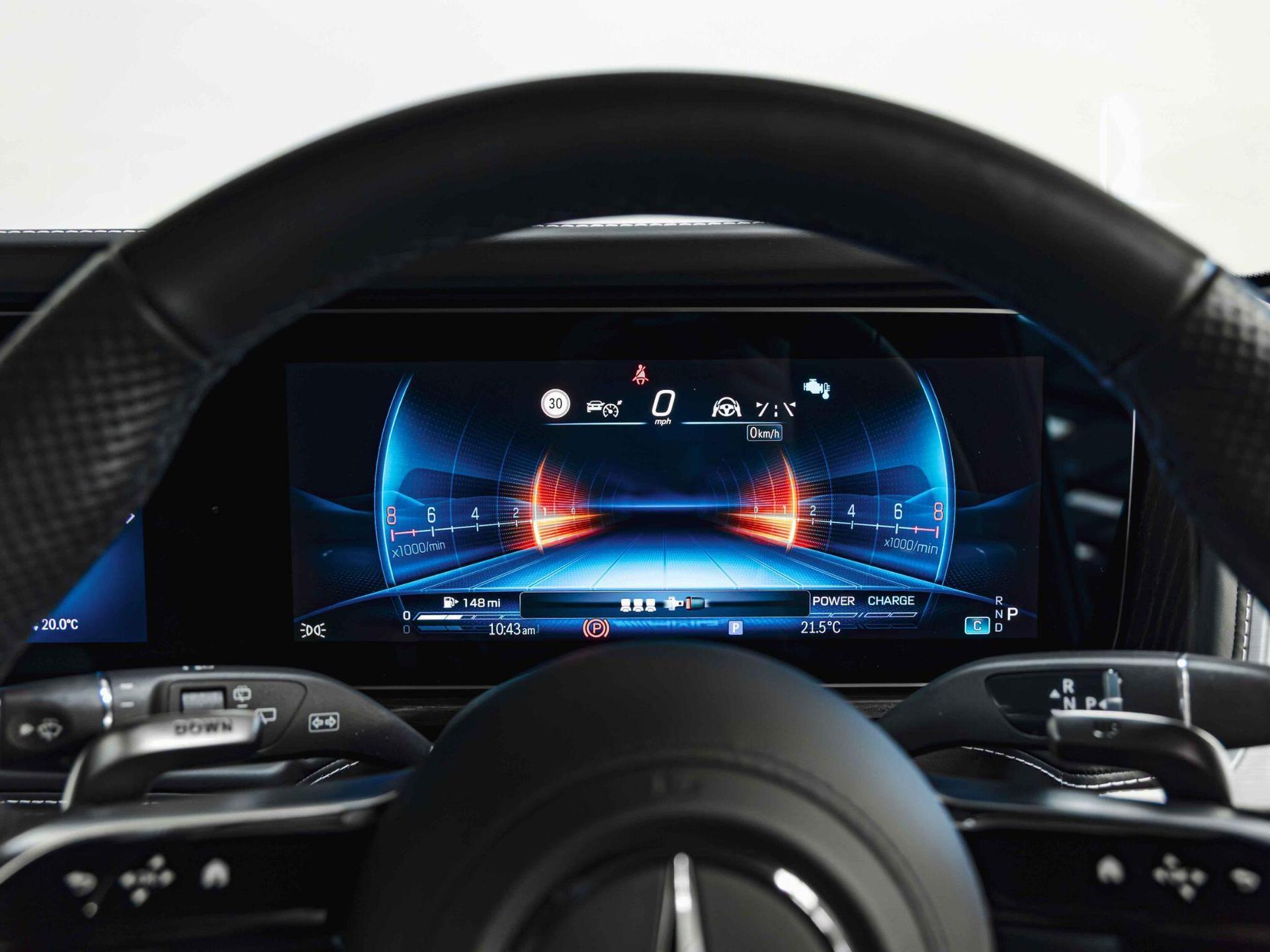 An interior shot of the driver instruments on a 2025 Mercedes-Benz G-Class