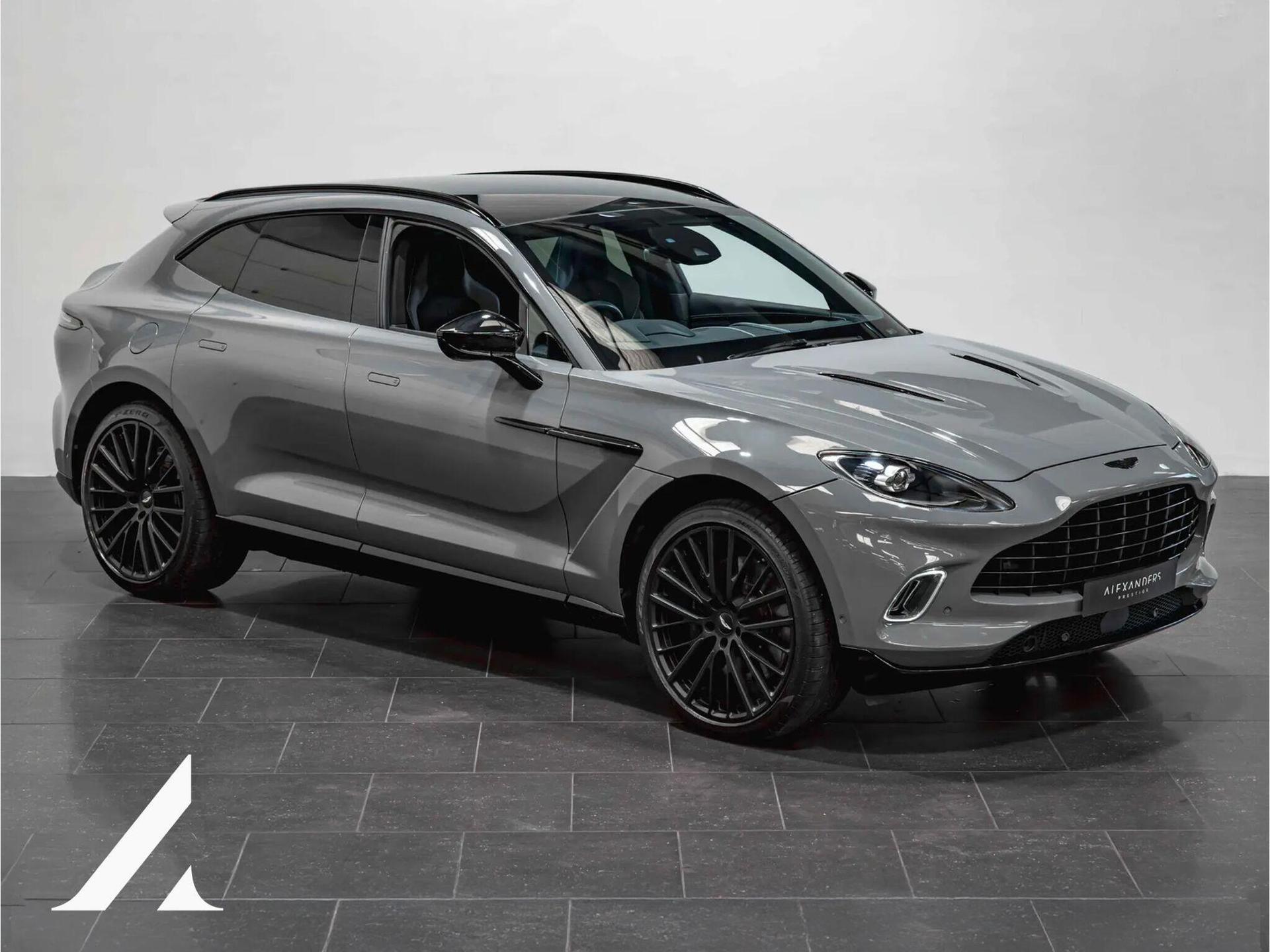 An exterior shot of the front right on a 2022 Aston Martin DBX