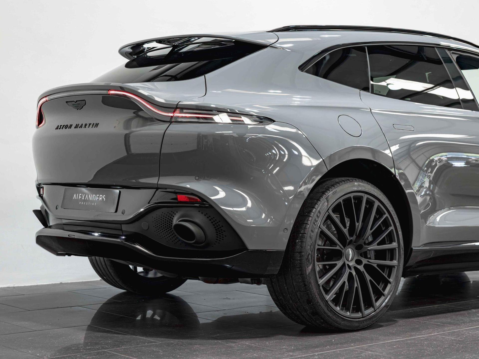 An exterior shot of the rear right on a 2022 Aston Martin DBX