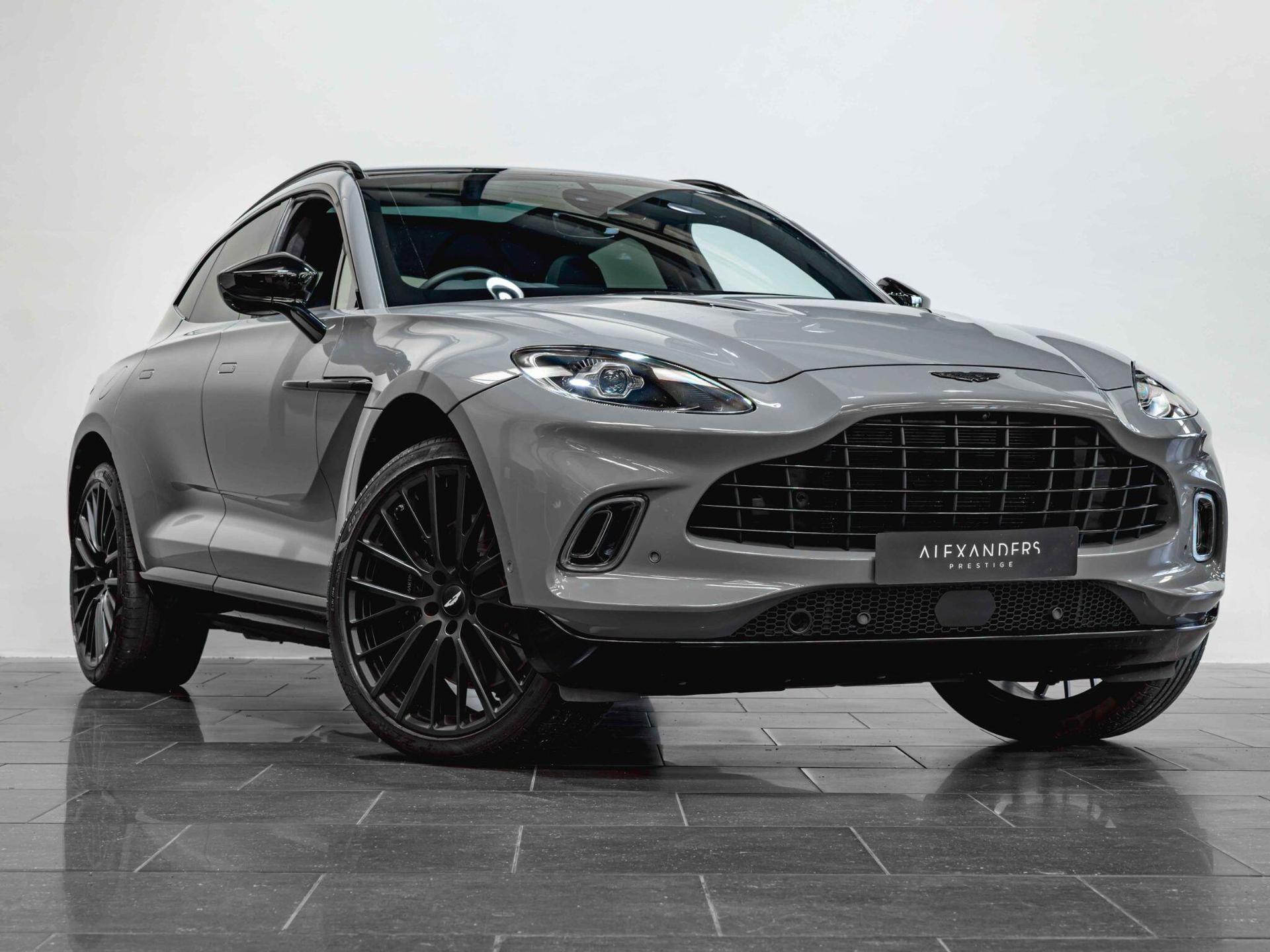 An exterior shot of the front right on a 2022 Aston Martin DBX
