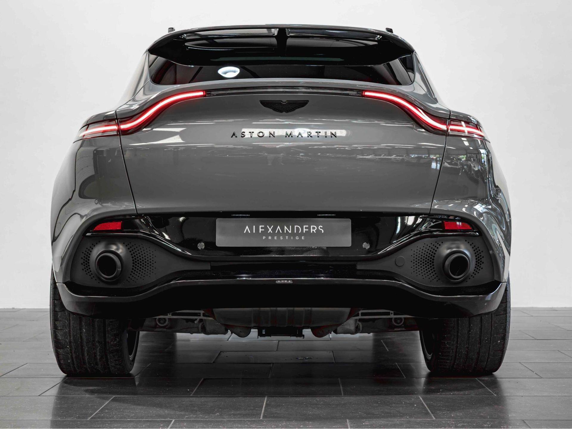 An exterior shot of the rear on a 2022 Aston Martin DBX