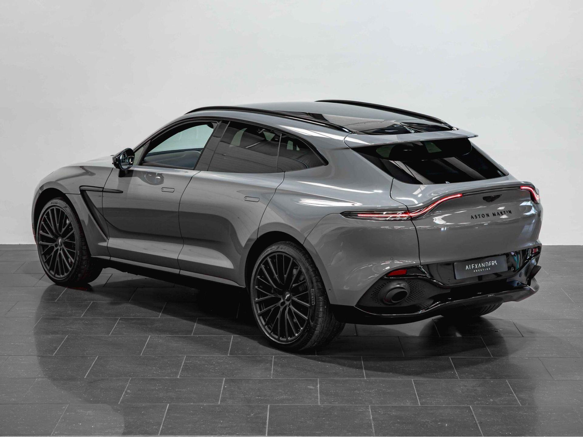 An exterior shot of the rear left on a 2022 Aston Martin DBX