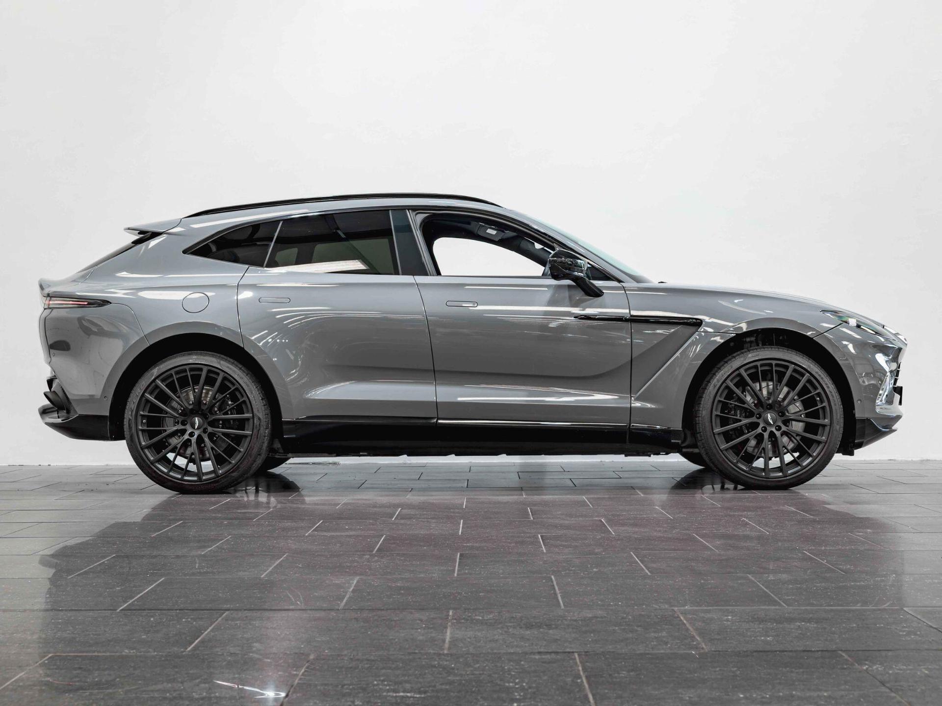An exterior shot of the side right on a 2022 Aston Martin DBX