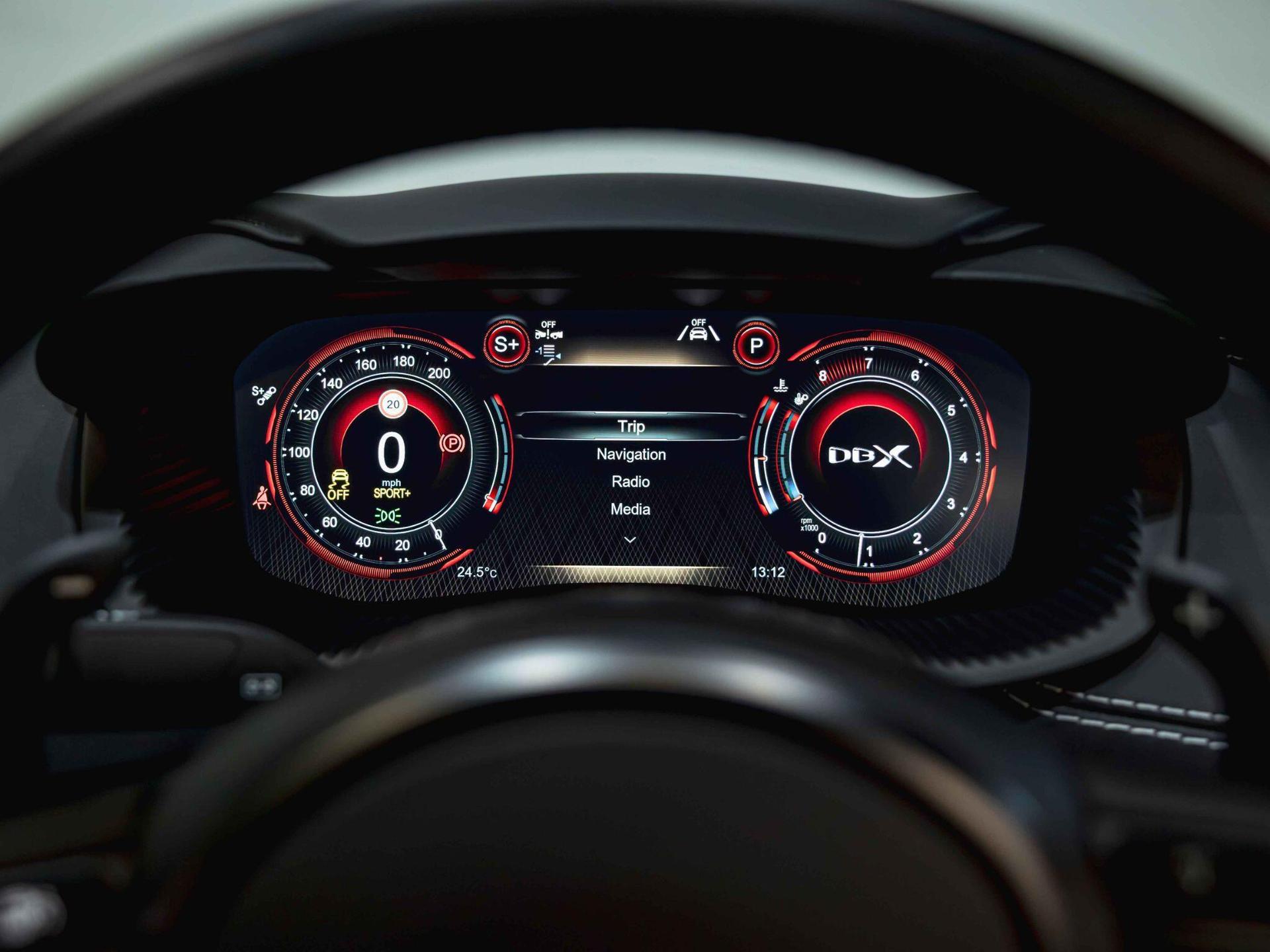 An interior shot of the driver instruments on a 2022 Aston Martin DBX