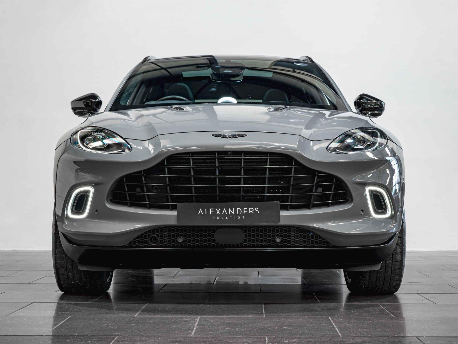 An exterior shot of the front on a 2022 Aston Martin DBX
