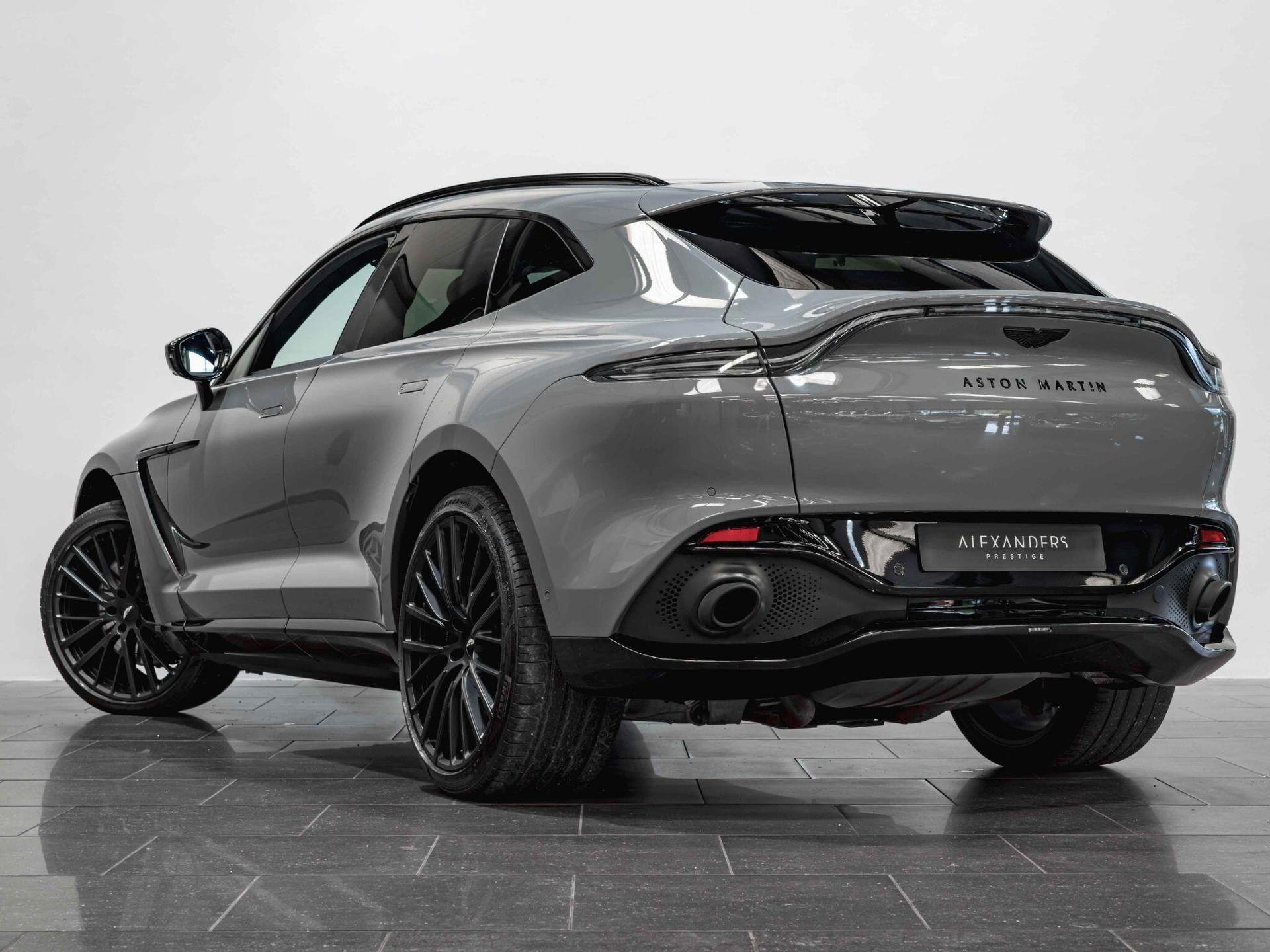 An exterior shot of the rear left on a 2022 Aston Martin DBX