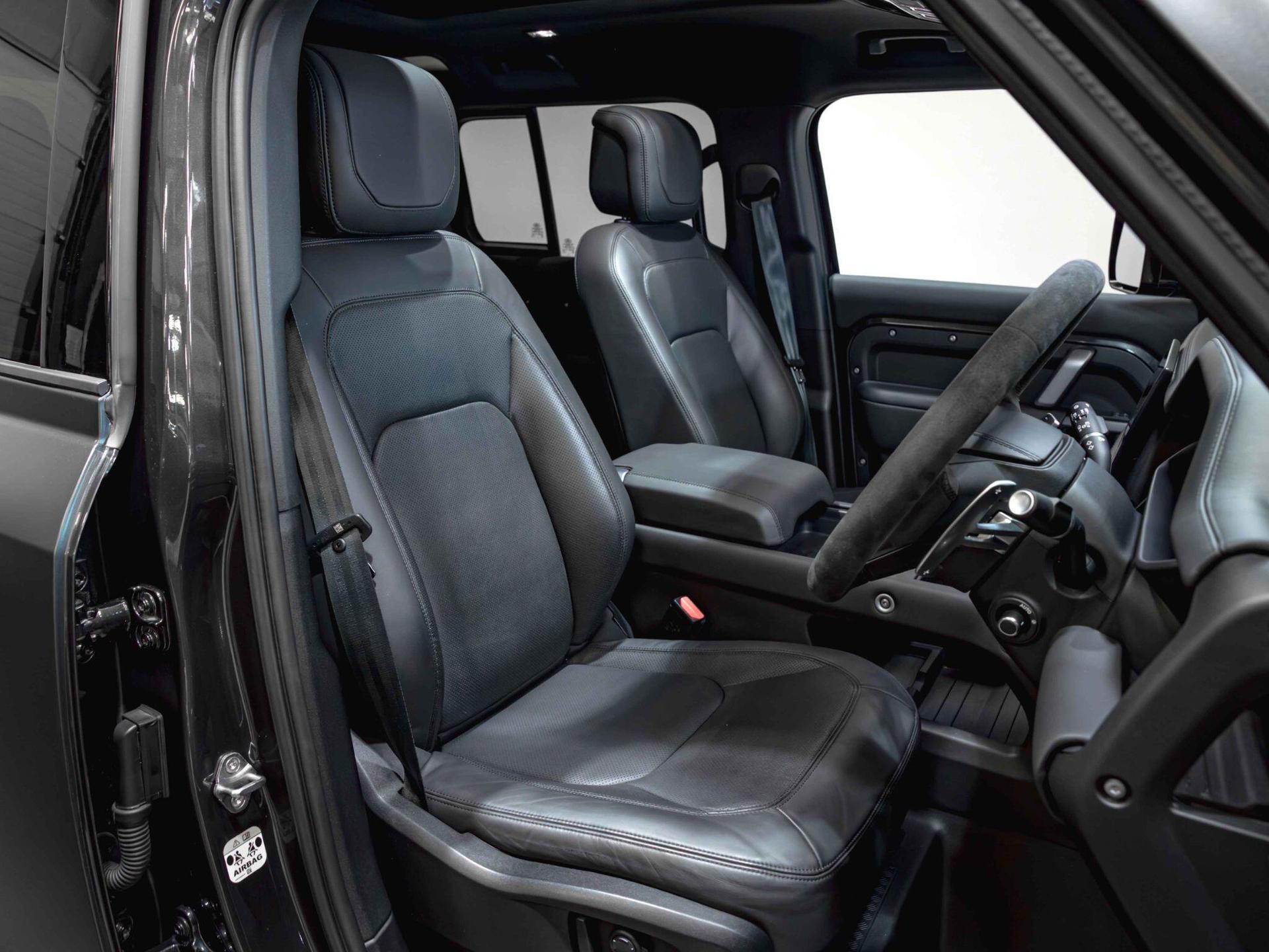 An interior shot of the driver seat on a 2022 Land Rover DEFENDER