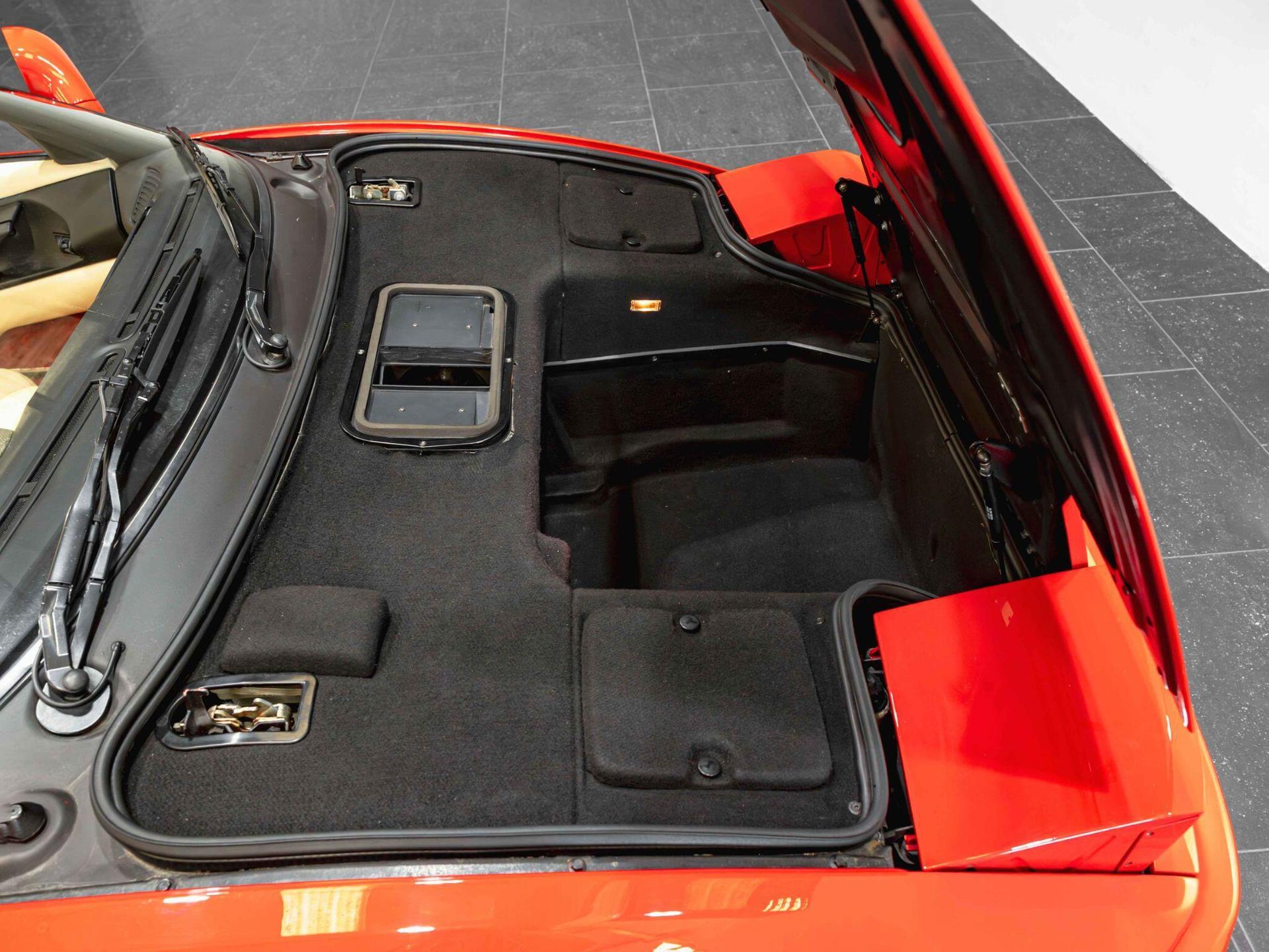 An interior shot of the boot on a 1997 Ferrari F355