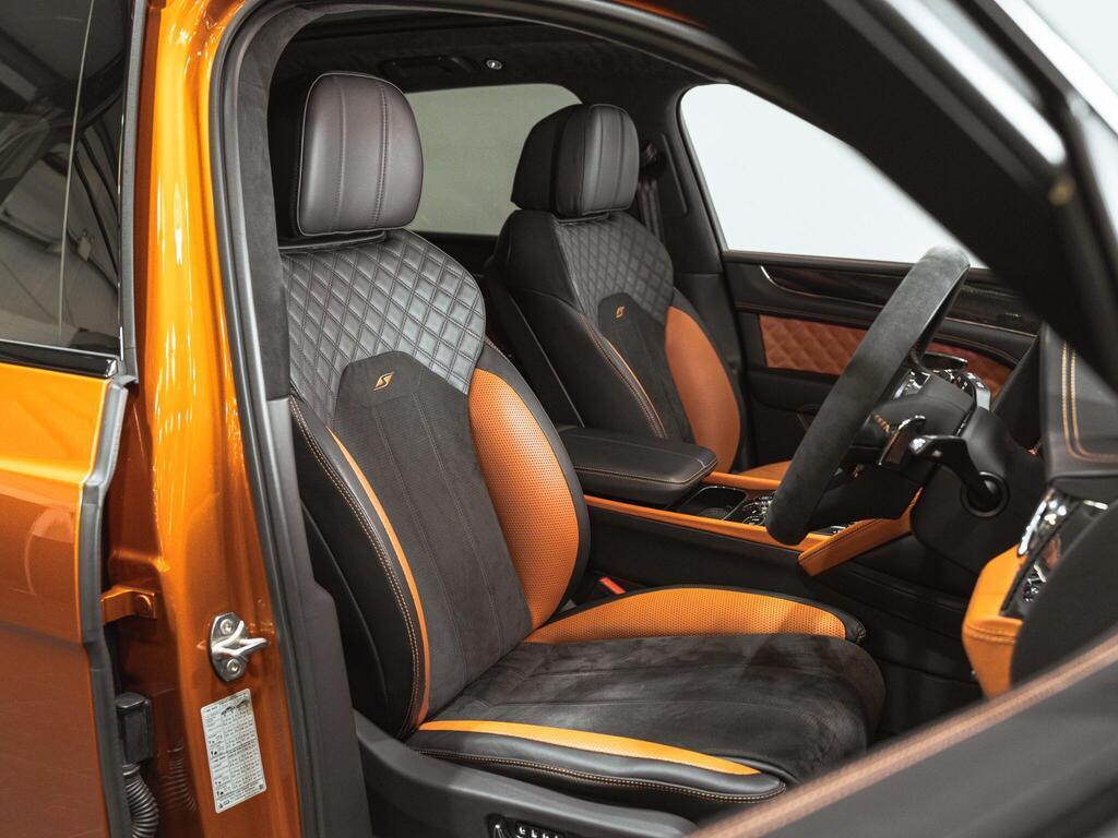 An interior shot of the driver seat on a 2022 Bentley BENTAYGA