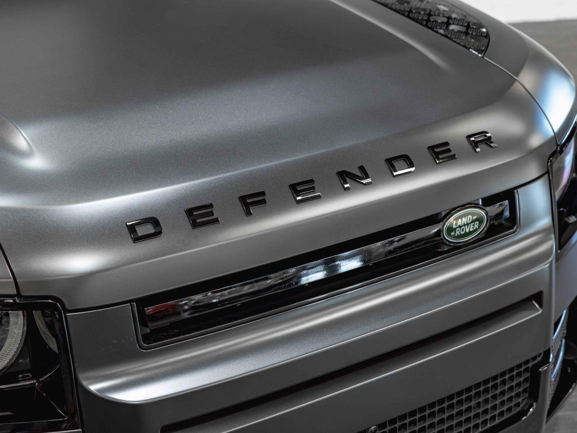 An exterior shot of the lights front on a 2022 Land Rover DEFENDER