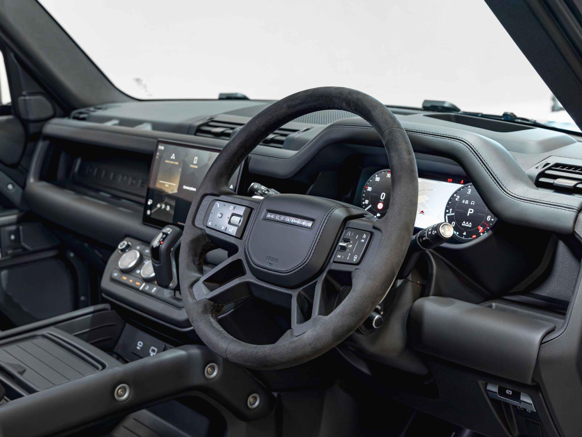 An interior shot of the interior front on a 2022 Land Rover DEFENDER