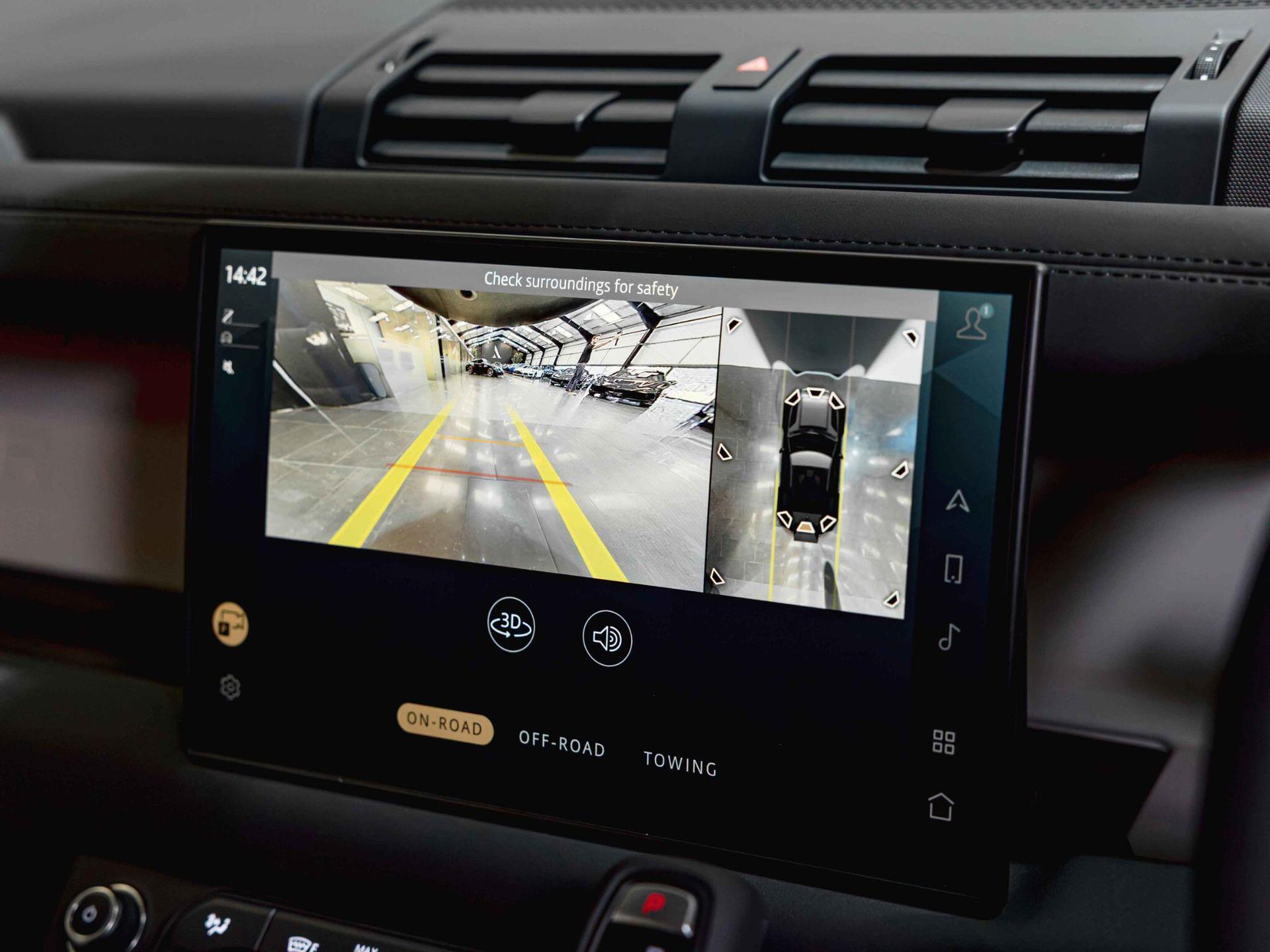 An interior shot of the infotainment system on a 2024 Land Rover Defender 90