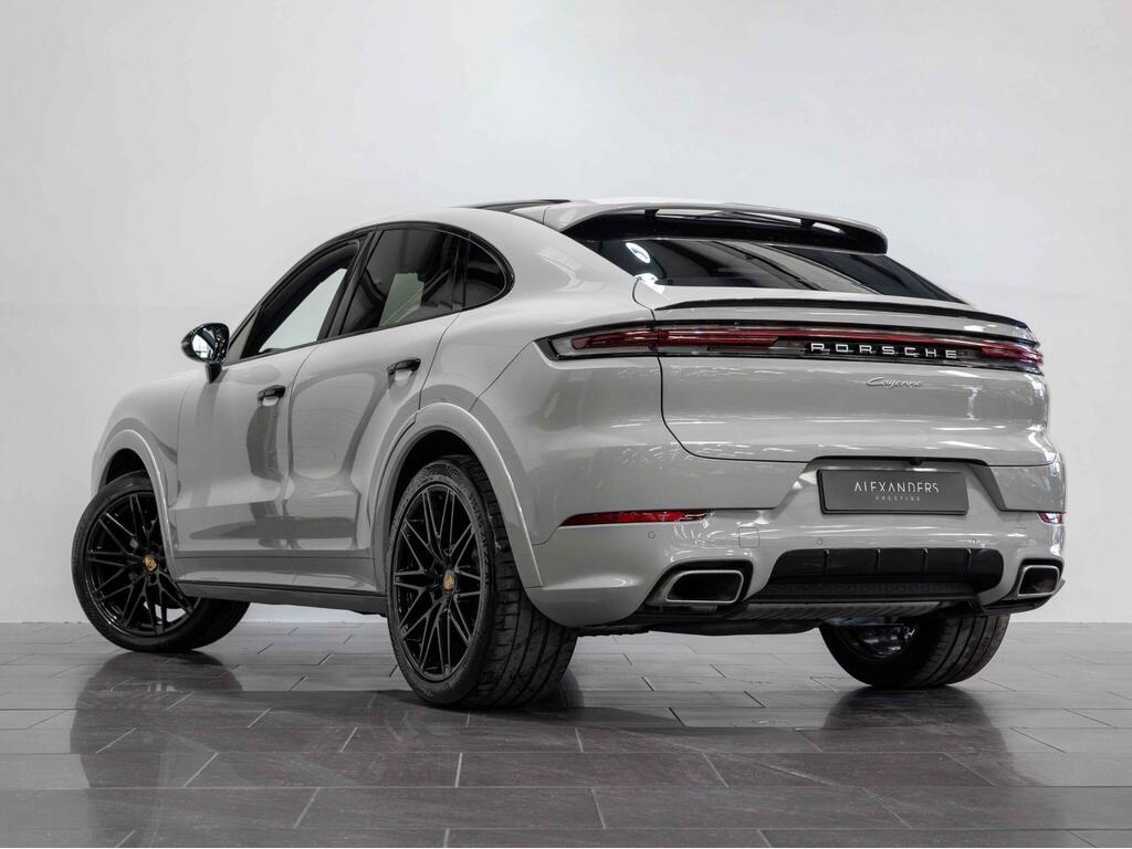 An exterior shot of the rear left on a 2023 Porsche Cayenne