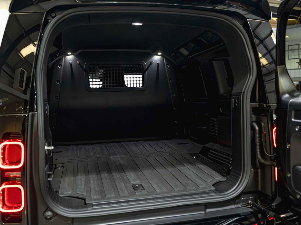 An interior shot of the boot on a 2024 Land Rover Defender 110