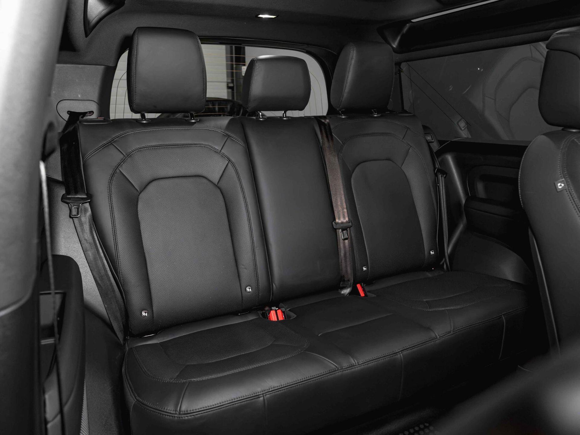 An interior shot of the seats rear on a 2024 Land Rover Defender 90