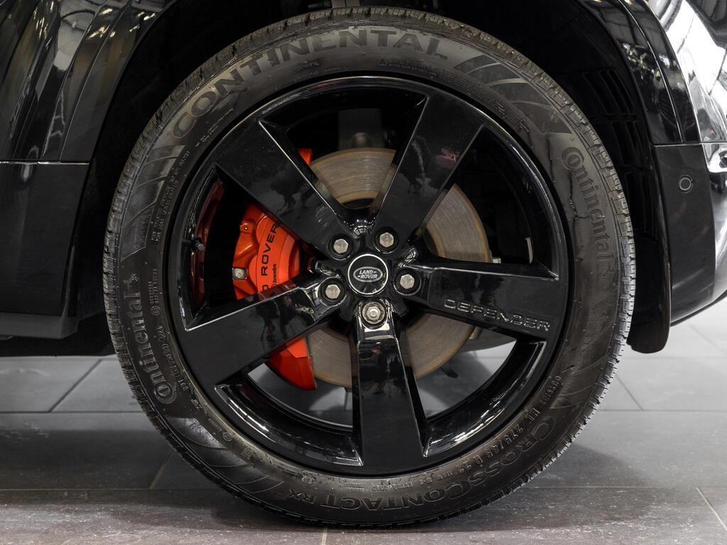An exterior shot of the wheel on a 2025 Land Rover Defender 110