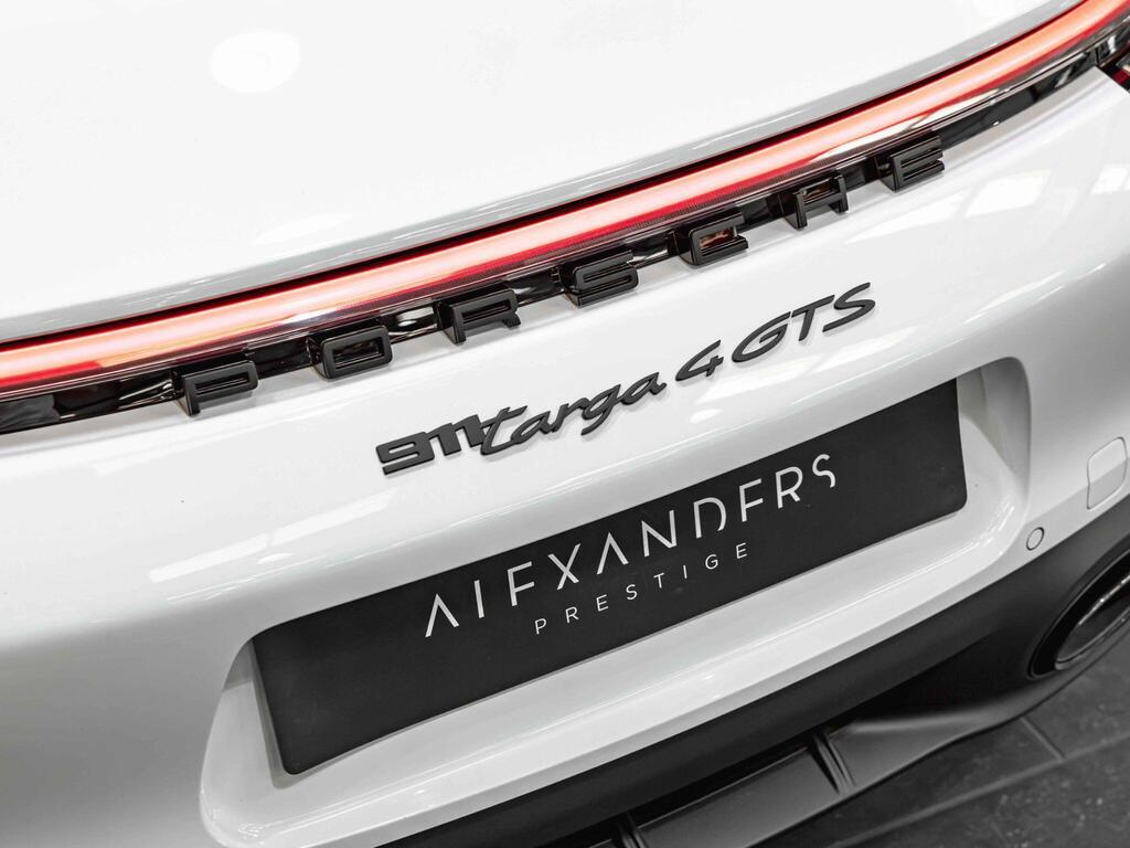 An exterior shot of the badge exterior on a 2021 Porsche 911