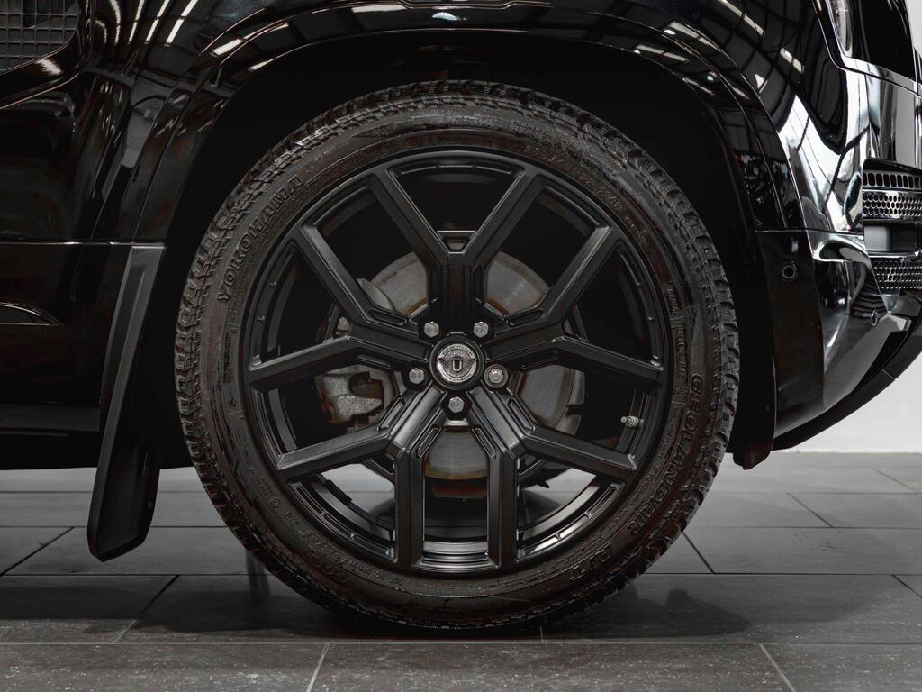 An exterior shot of the wheel on a 2024 Land Rover Defender 110