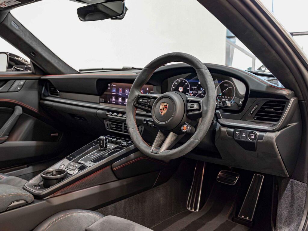 An interior shot of the interior front on a 2026 Porsche 911