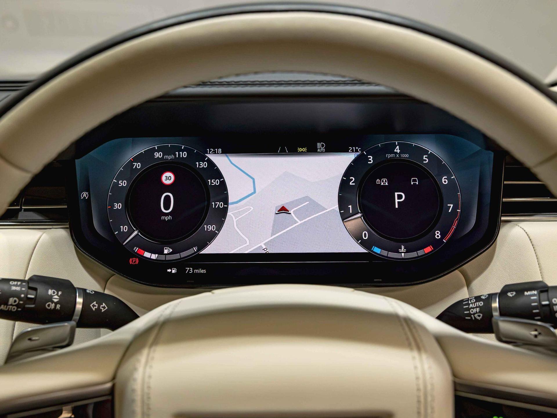 An interior shot of the driver instruments on a 2024 Land Rover Range Rover