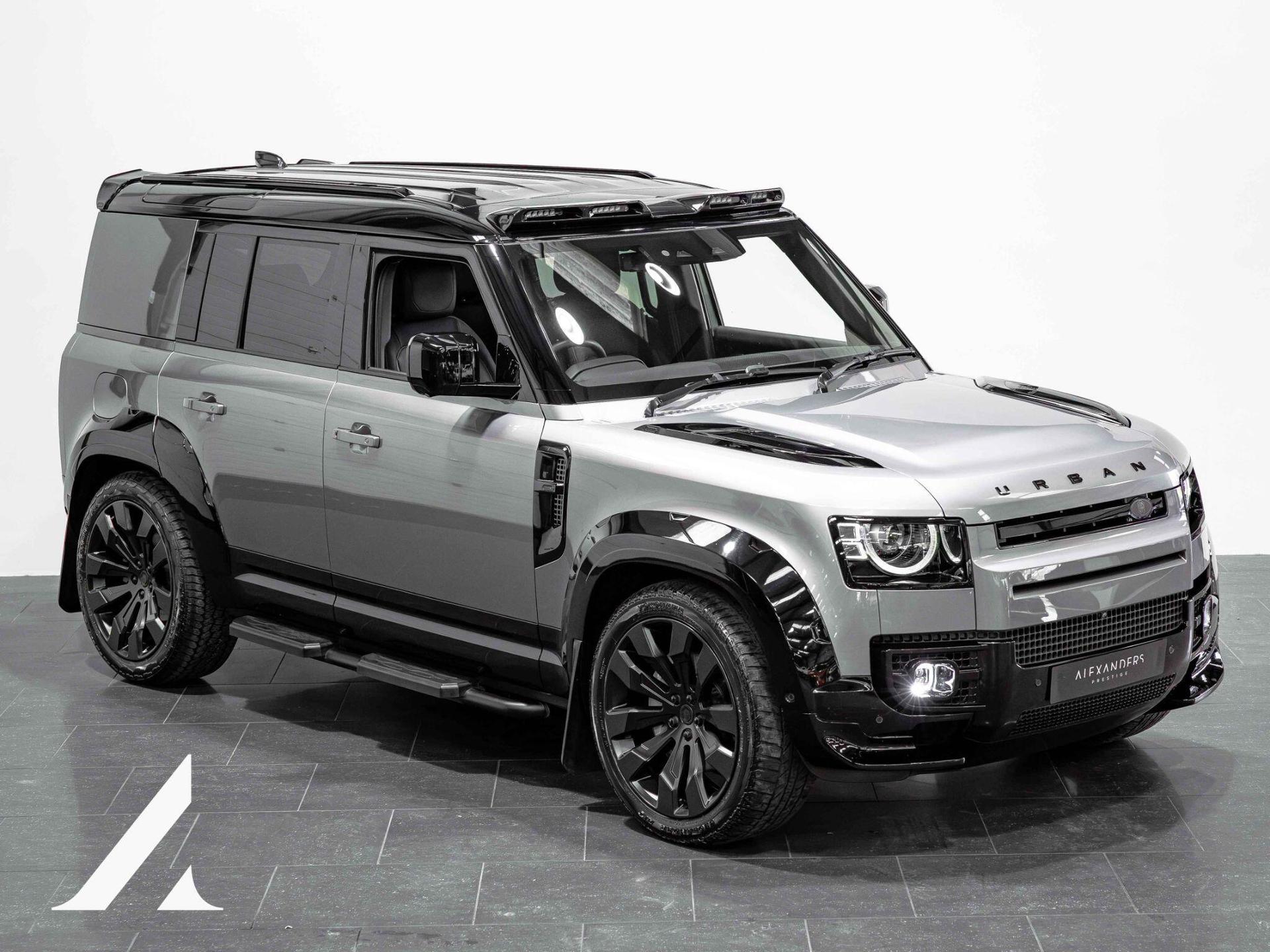 An exterior shot of the front right on a 2023 Land Rover Defender 110