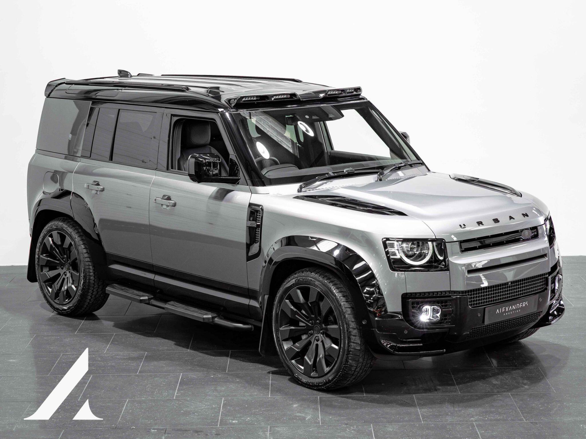 An exterior shot of the front right on a 2023 Land Rover Defender 110