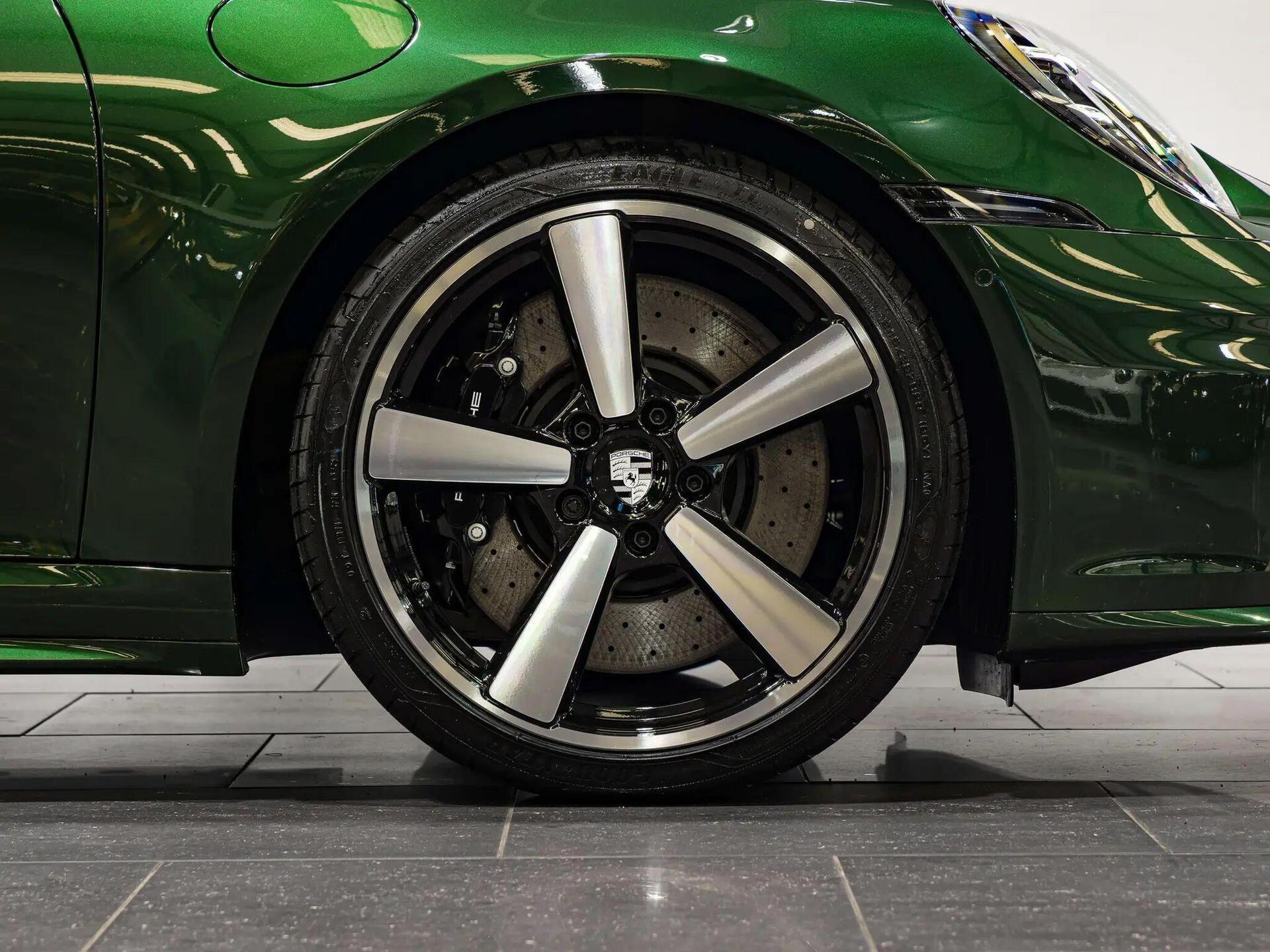 An exterior shot of the wheel on a 2026 Porsche 911