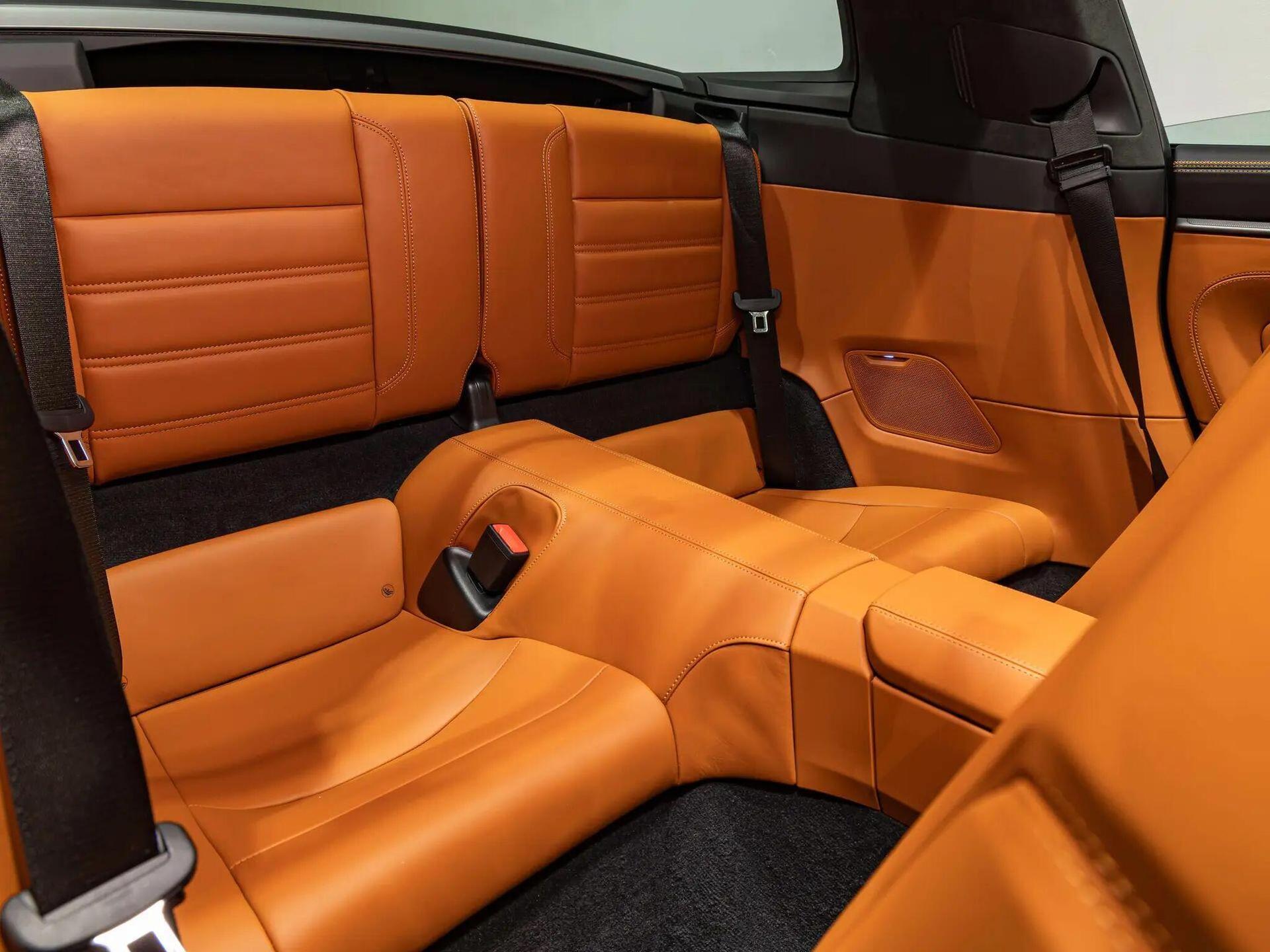 An interior shot of the seats rear on a 2026 Porsche 911