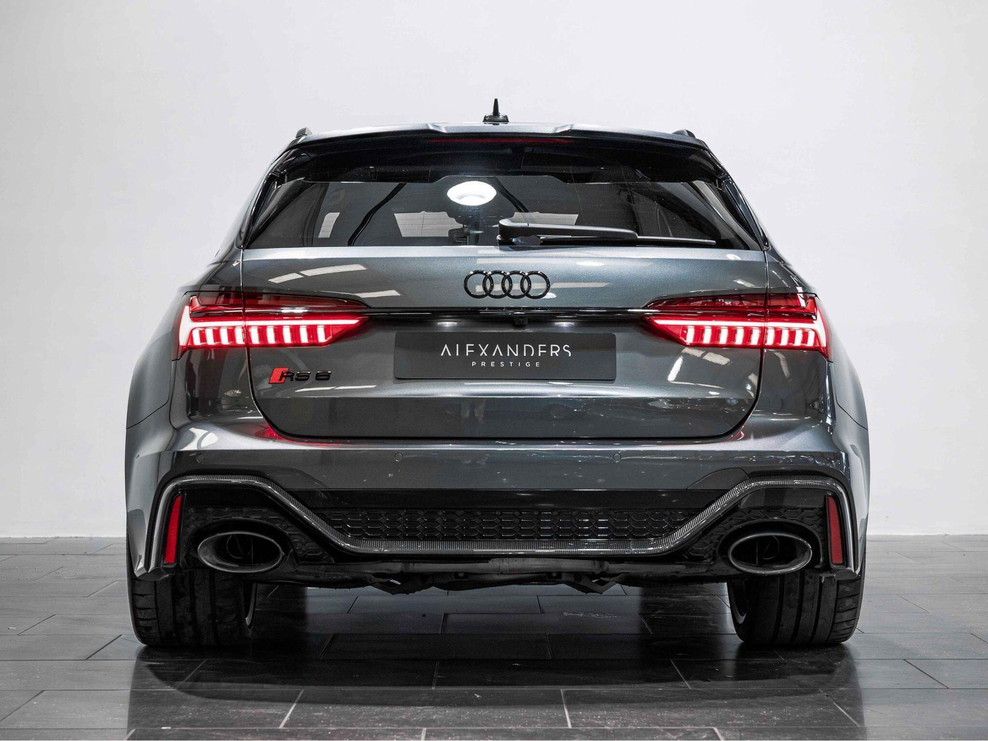 An exterior shot of the rear on a 2024 Audi RS6 Avant