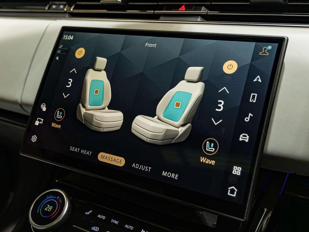 An interior shot of the infotainment system on a 2023 Land Rover Range Rover Sport