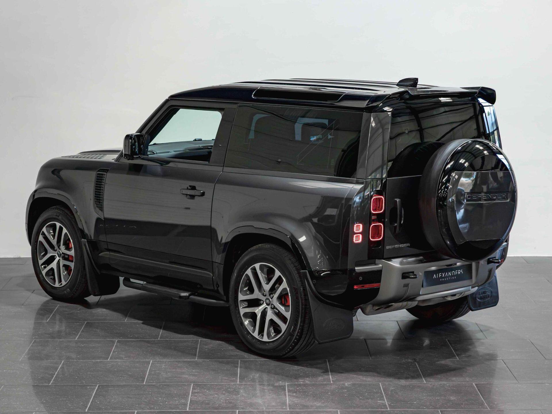 An exterior shot of the rear left on a 2024 Land Rover Defender 90