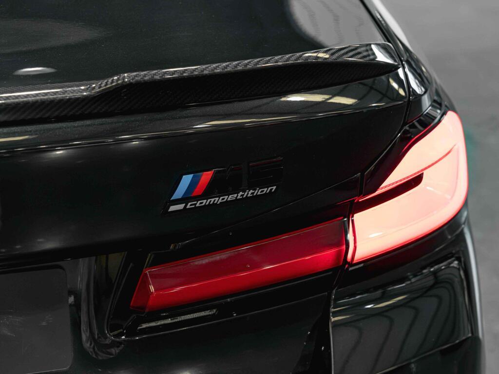 An exterior shot of the lights rear on a 2021 BMW M5