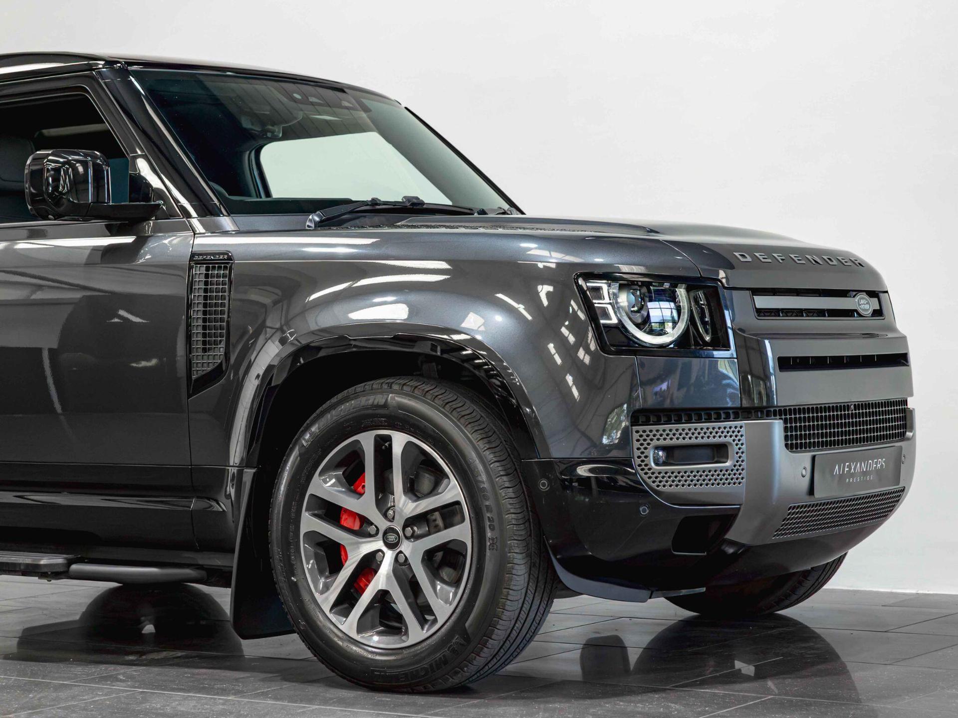 An exterior shot of the front right on a 2024 Land Rover Defender 90