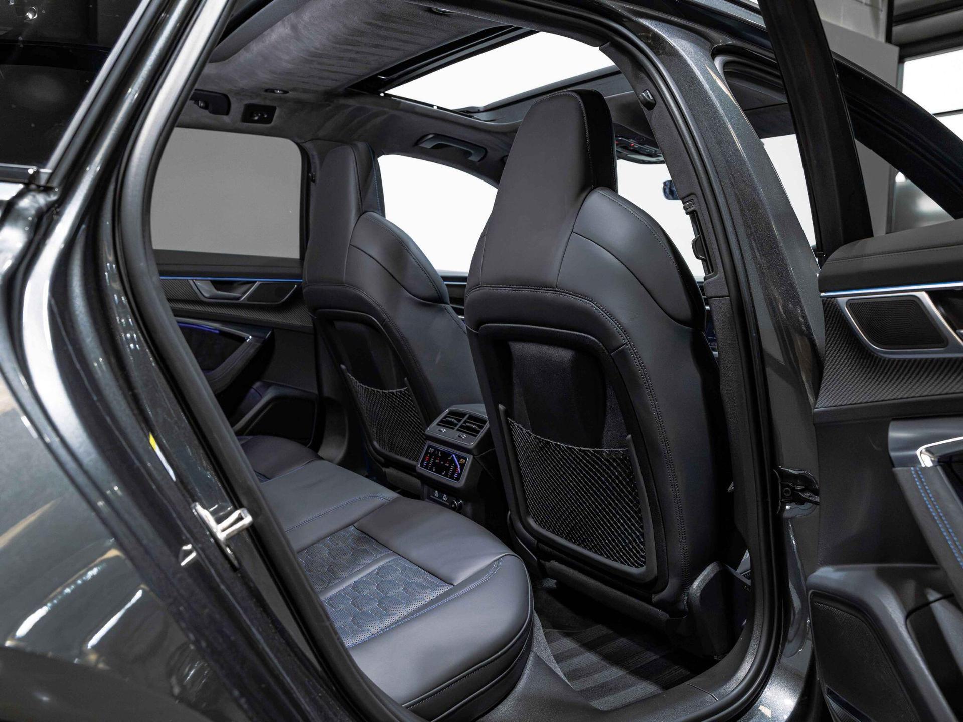 An interior shot of the seats rear on a 2024 Audi RS6 Avant