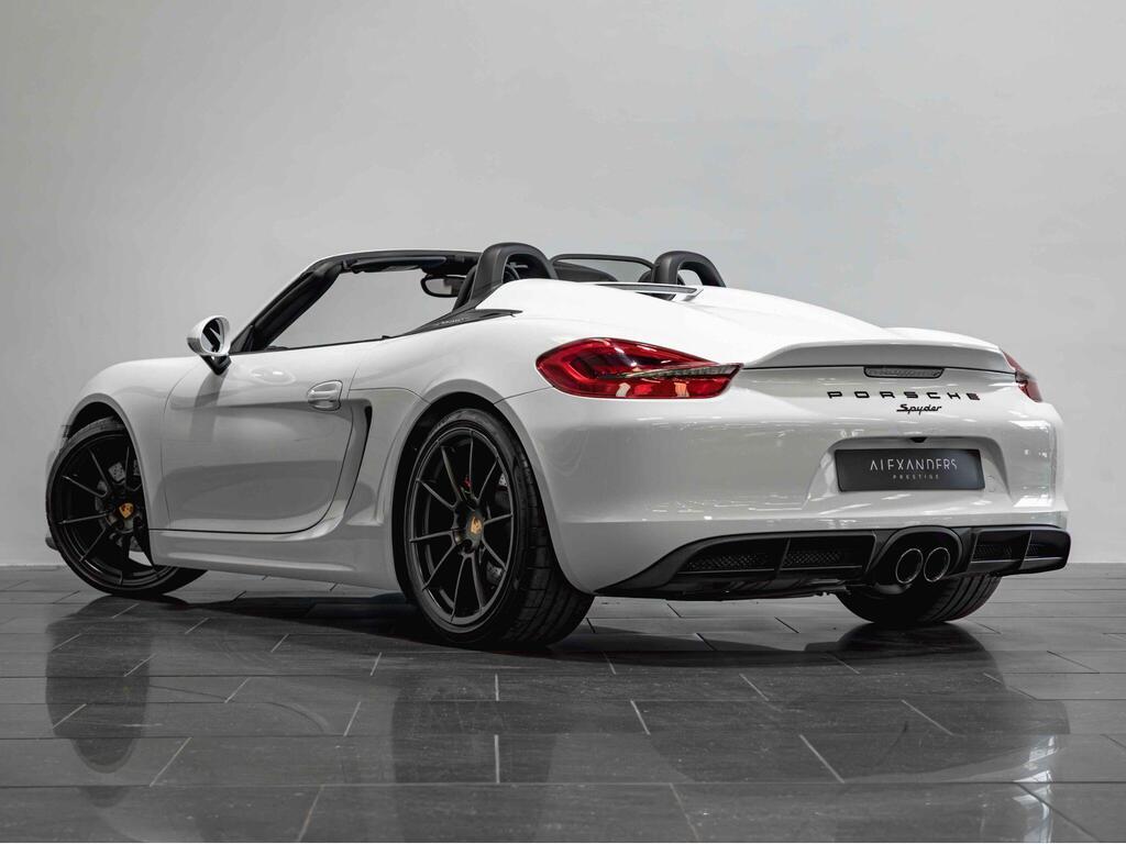 An exterior shot of the rear left on a 2015 Porsche Boxster