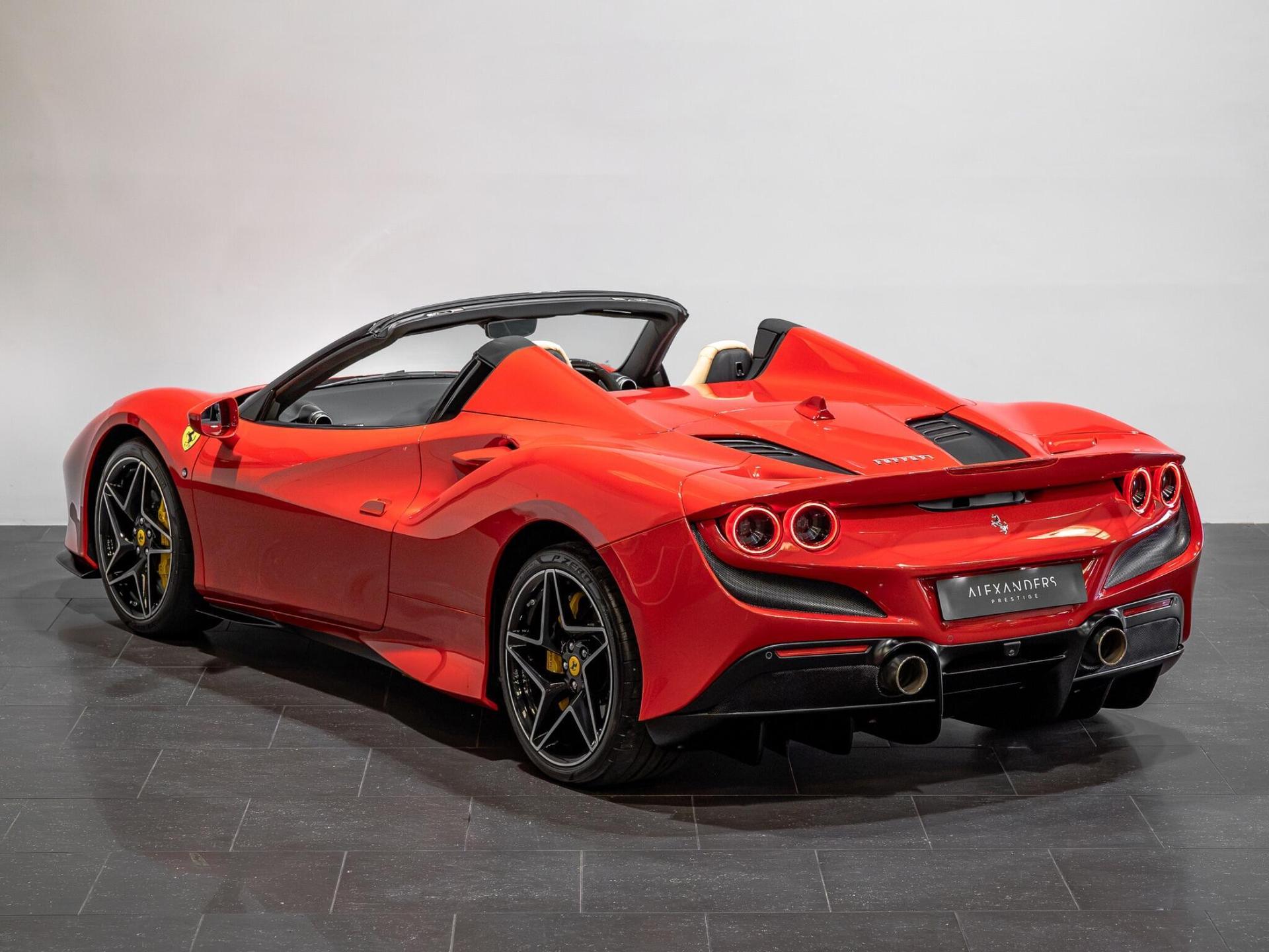 An exterior shot of the front right on a 2021 Ferrari F8 Spider