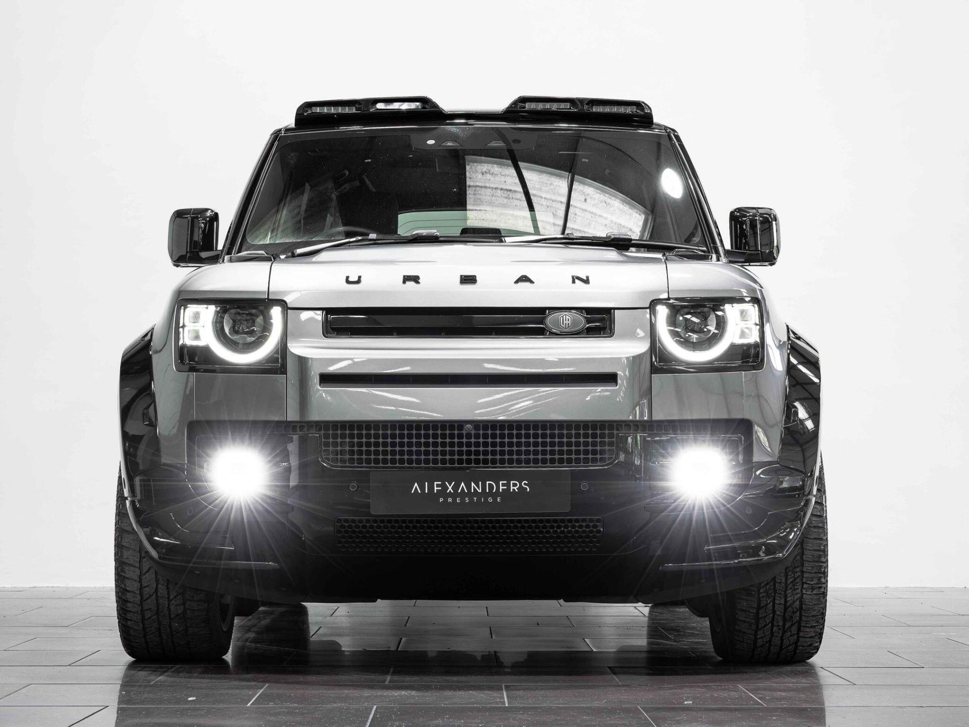 An exterior shot of the front on a 2023 Land Rover Defender 110