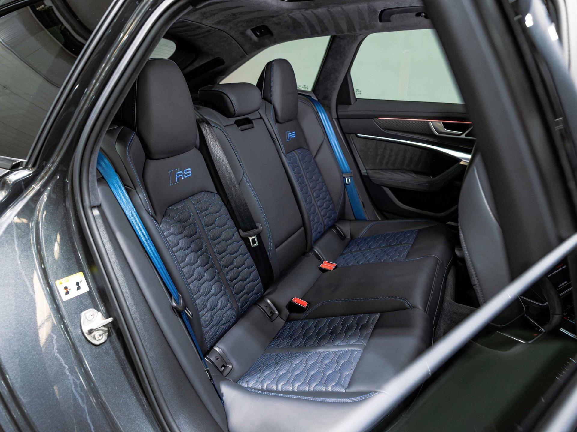 An interior shot of the seats rear on a 2024 Audi RS6 Avant