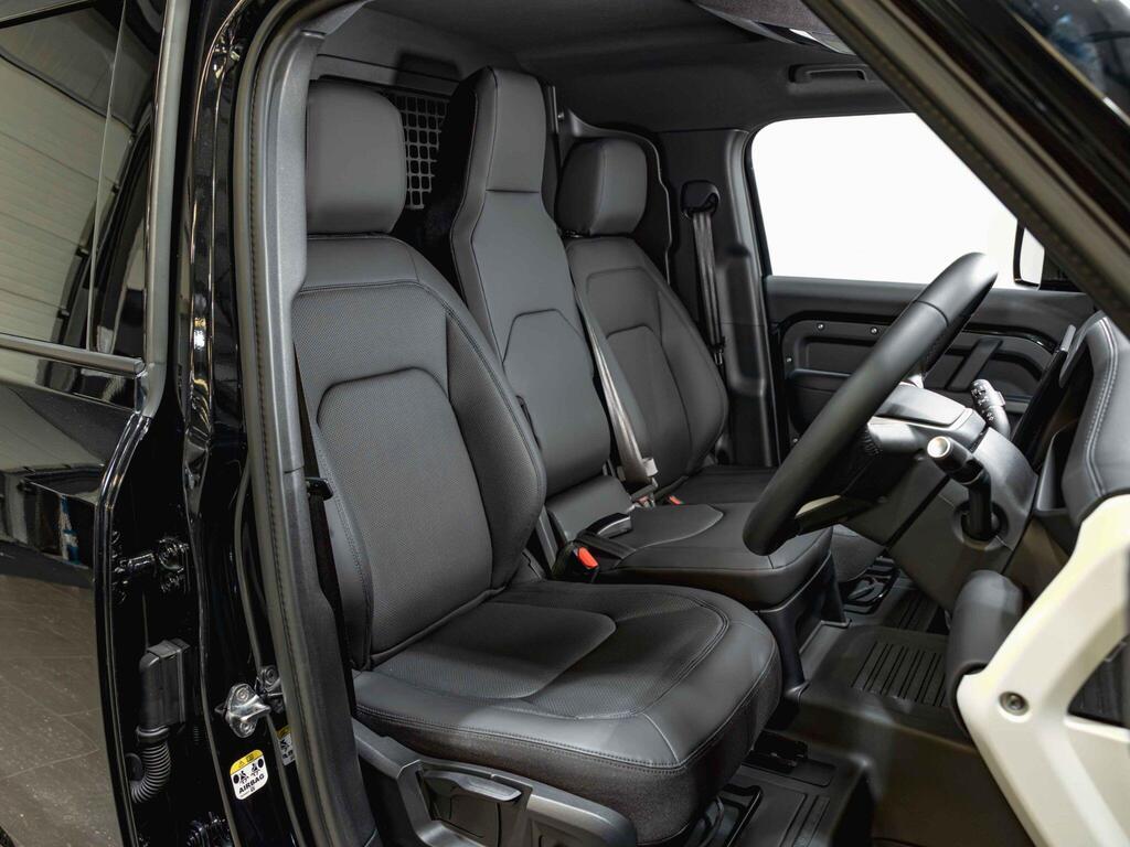 An interior shot of the driver seat on a 2024 Land Rover Defender 110