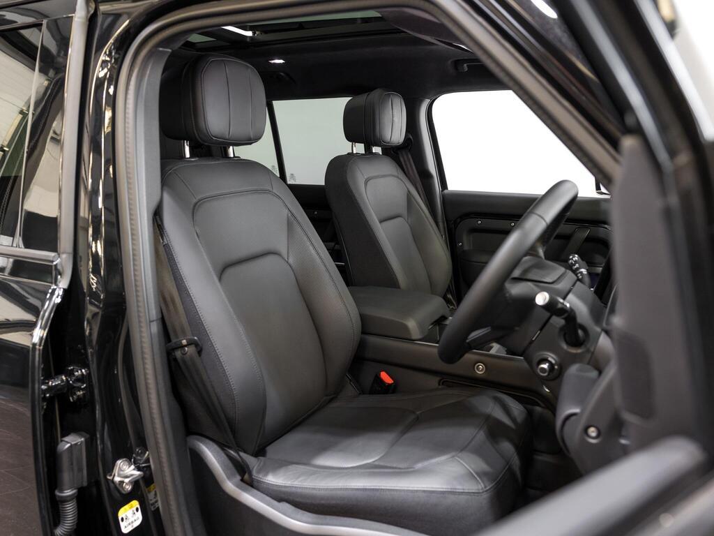 An interior shot of the driver seat on a 2025 Land Rover Defender 110