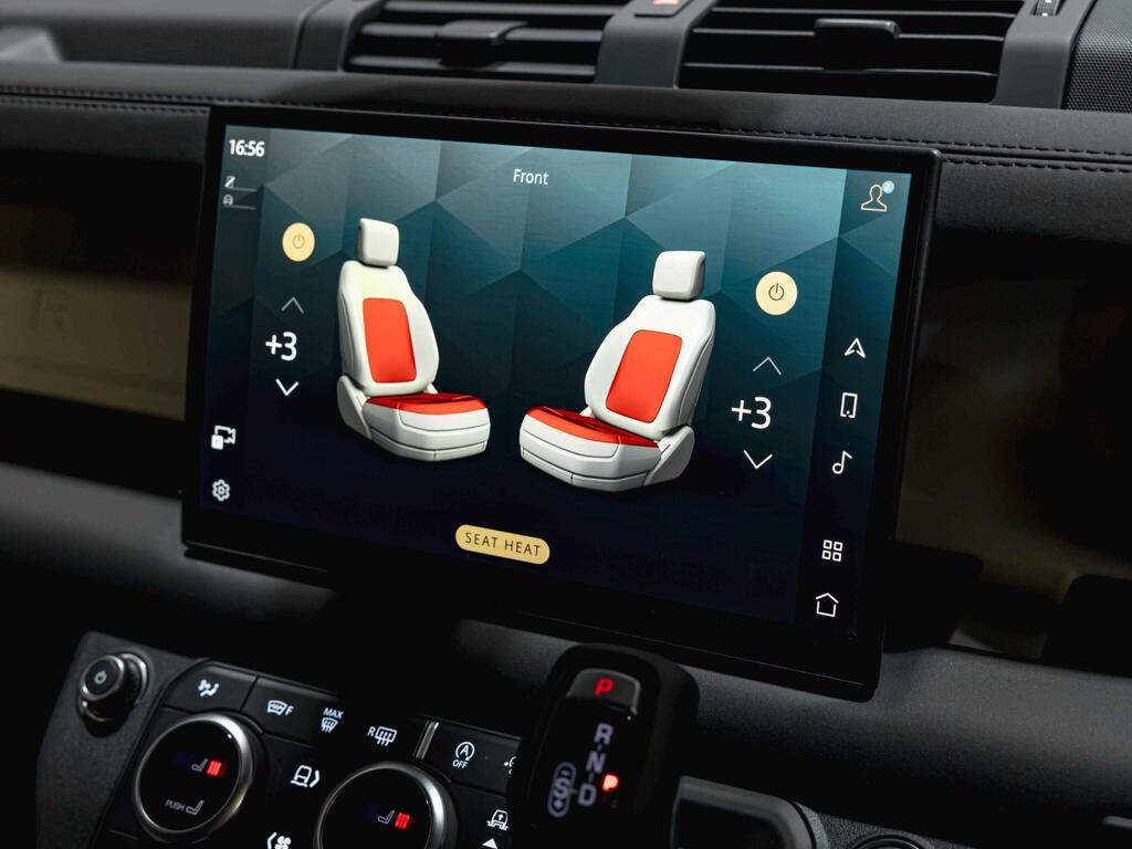 An interior shot of the infotainment system on a 2024 Land Rover Defender 110