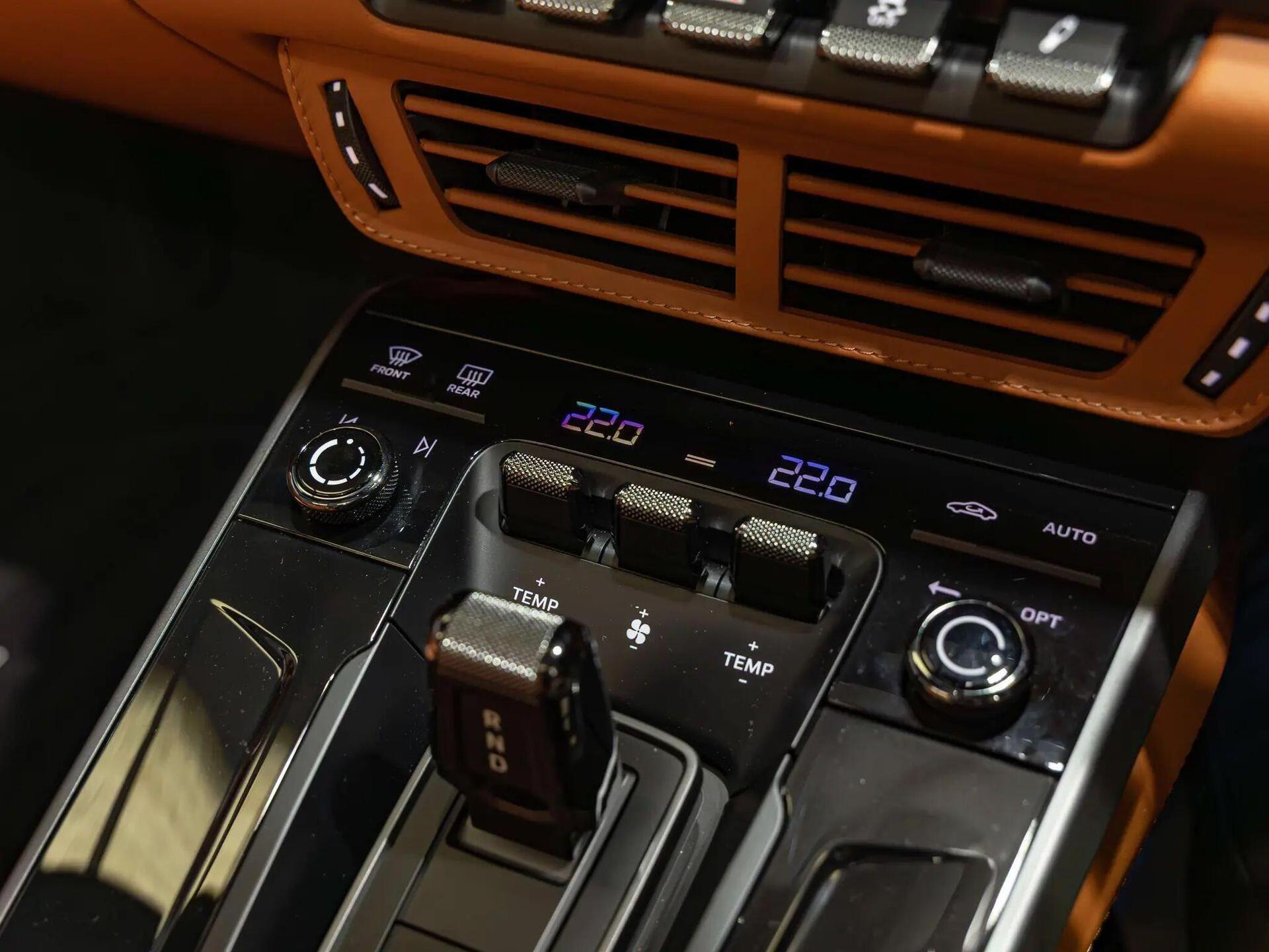 An interior shot of the misc controls on a 2026 Porsche 911