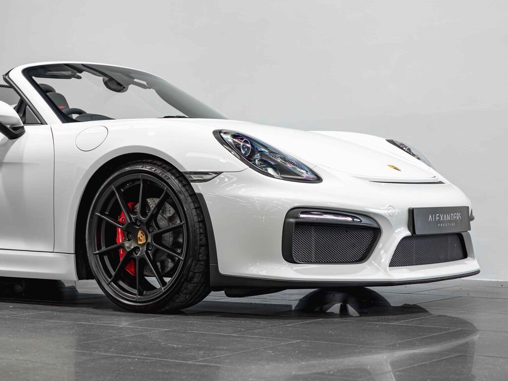 An exterior shot of the front right on a 2015 Porsche Boxster