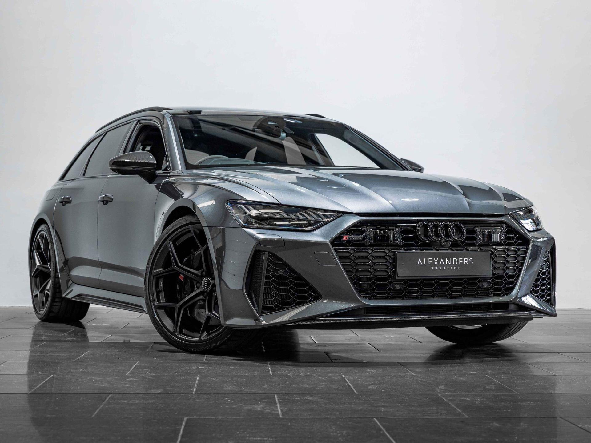 An exterior shot of the front right on a 2024 Audi RS6 Avant