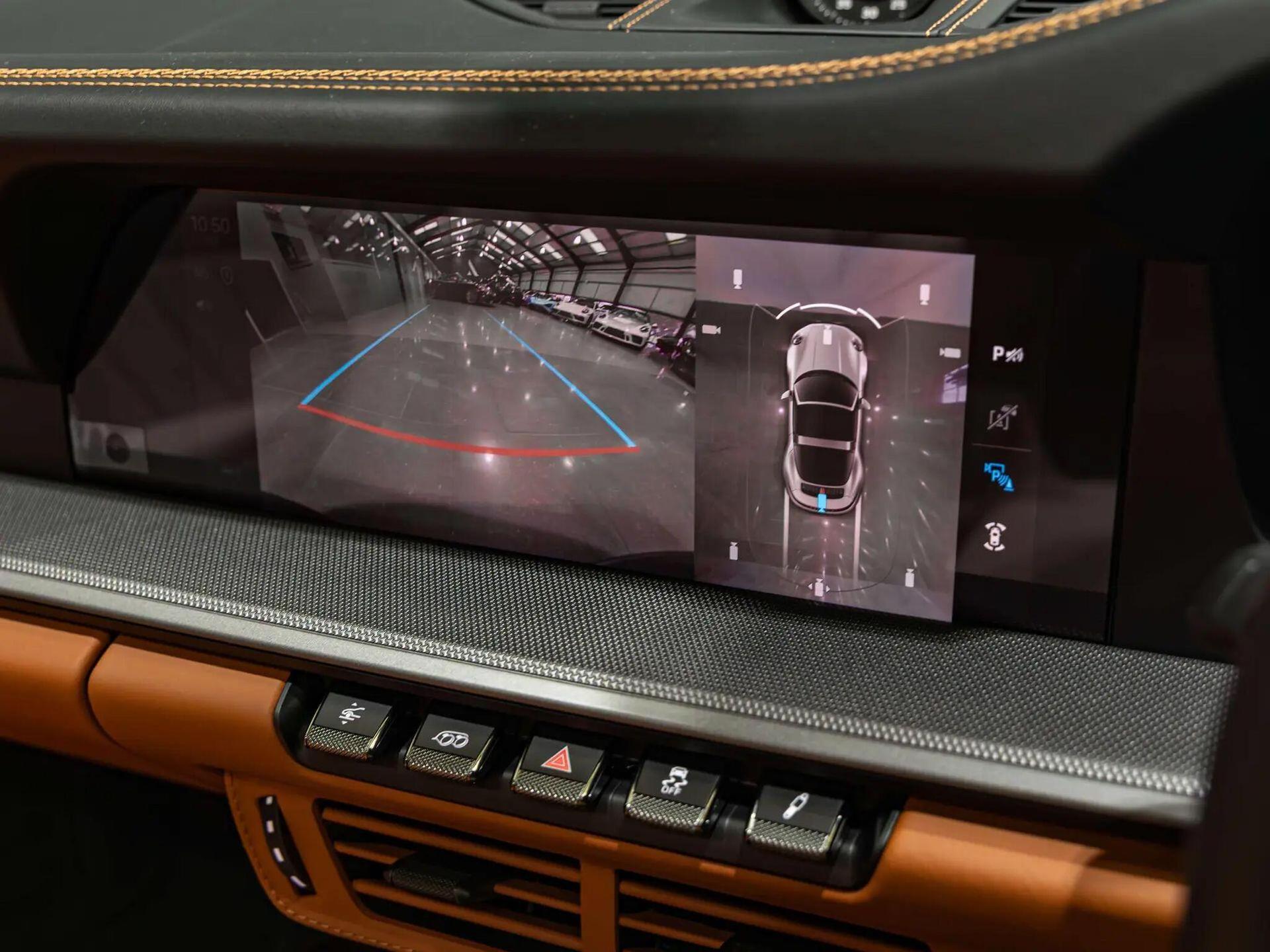 An interior shot of the infotainment system on a 2026 Porsche 911