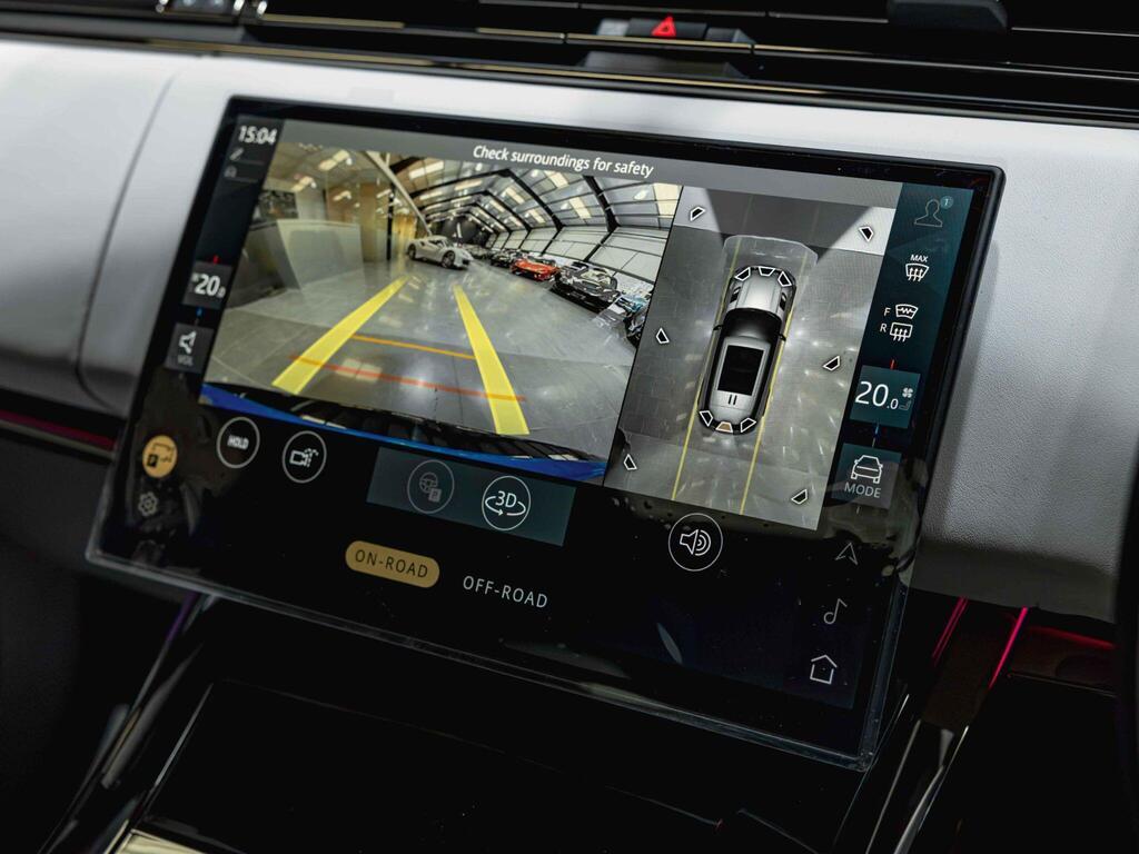 An interior shot of the infotainment system on a 2026 Land Rover Range Rover Sport
